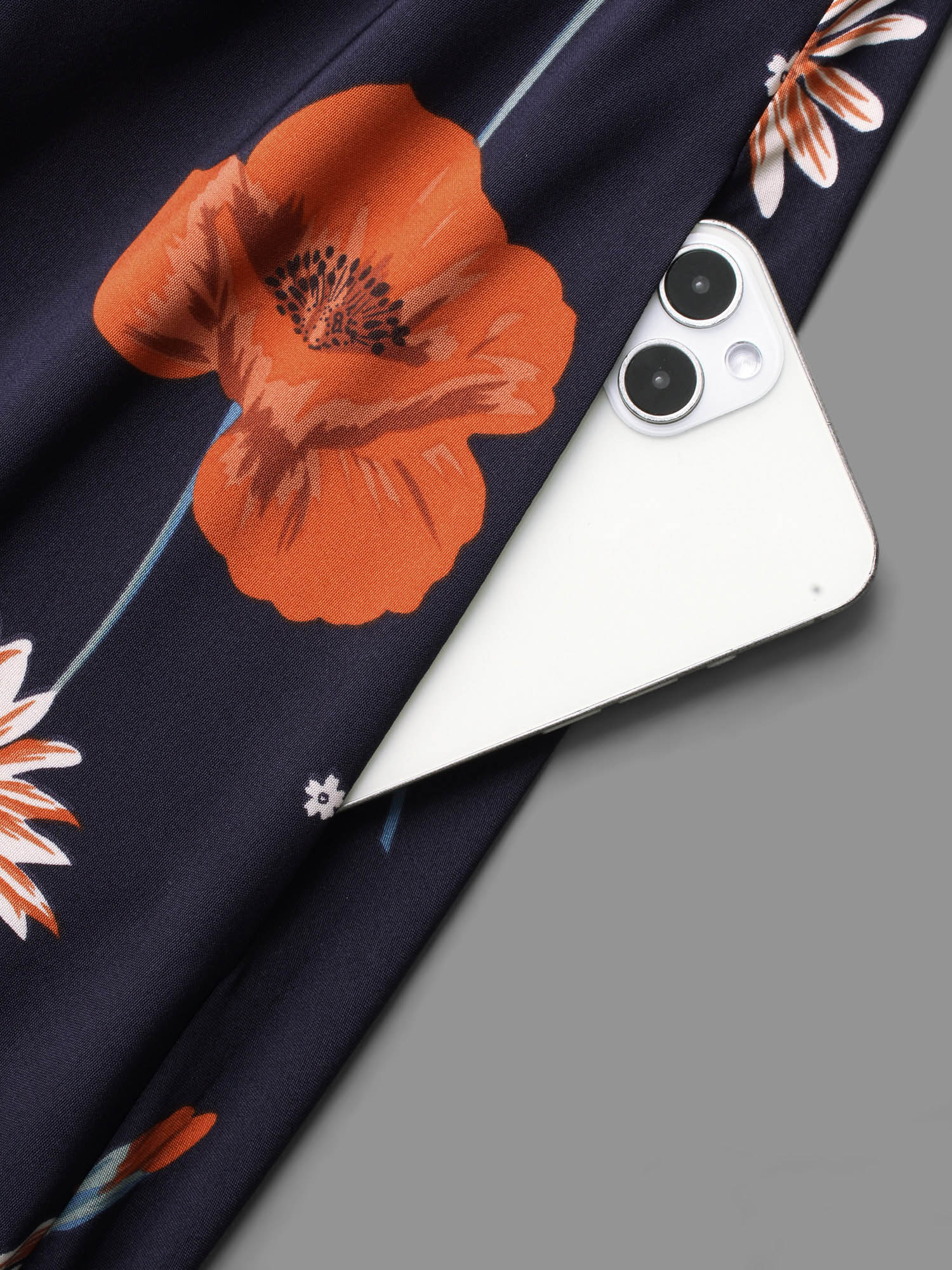 Plus Size Floral Boho Print Lantern Sleeve Dress Indigo Women Elegant Non Round Neck Long Sleeve Curvy BloomChic 28/5X 
