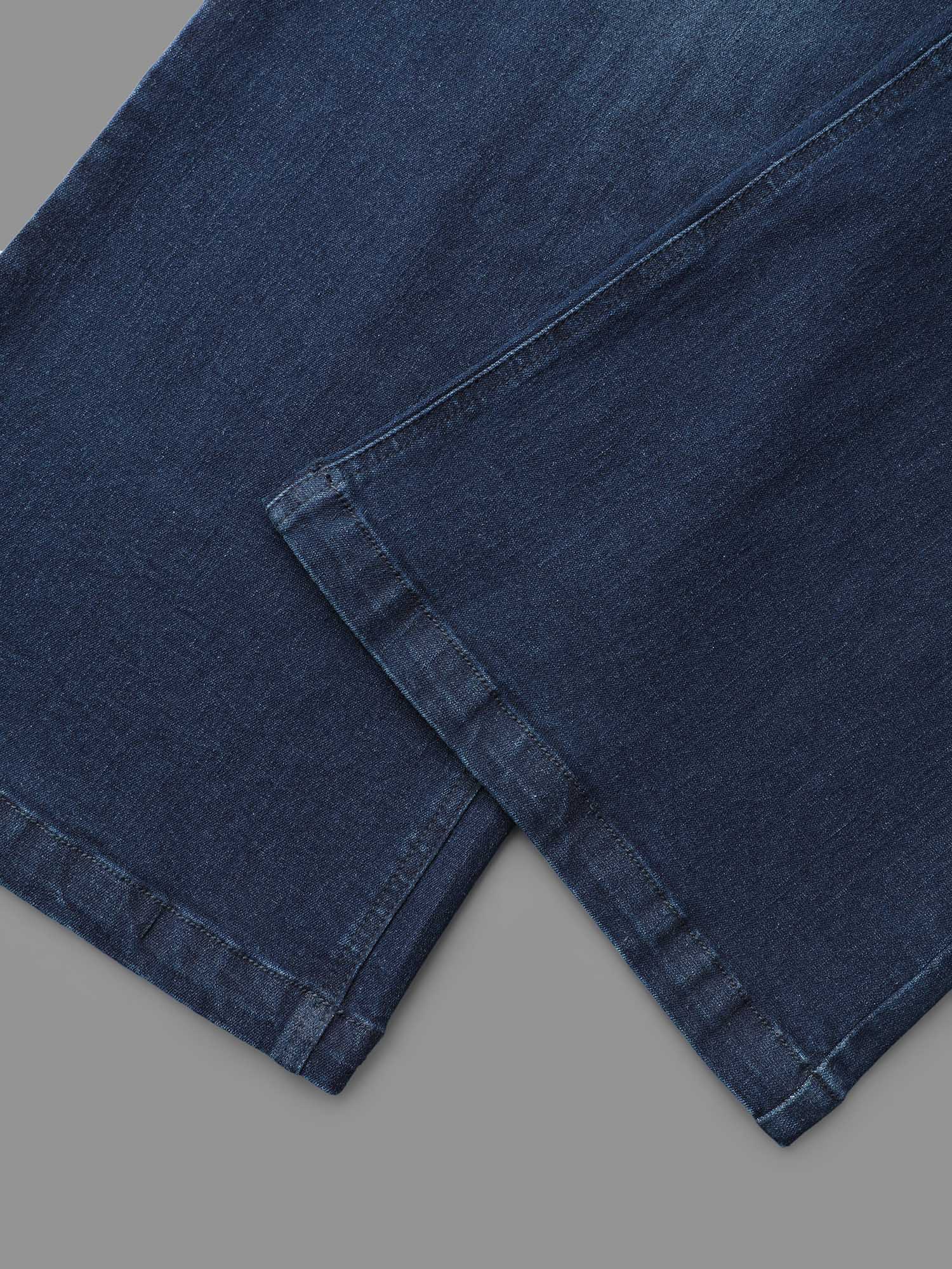Plus Size Elastic Waist Pocket Bootcut Jeans Women Denimindigo Casual Medium stretch Slanted pocket Jeans BloomChic 26/4X 