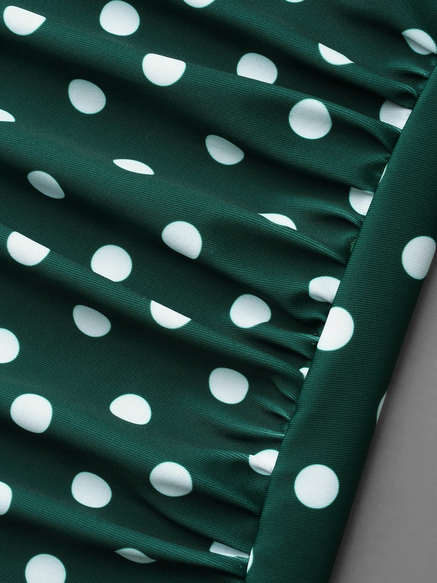 Plus Size Polk Dot Crossback One Piece Swimsuit Women`s Swimwear DarkGreen Beach Twist Curve Bathing Suits High stretch One Pieces BloomChic 12/L 