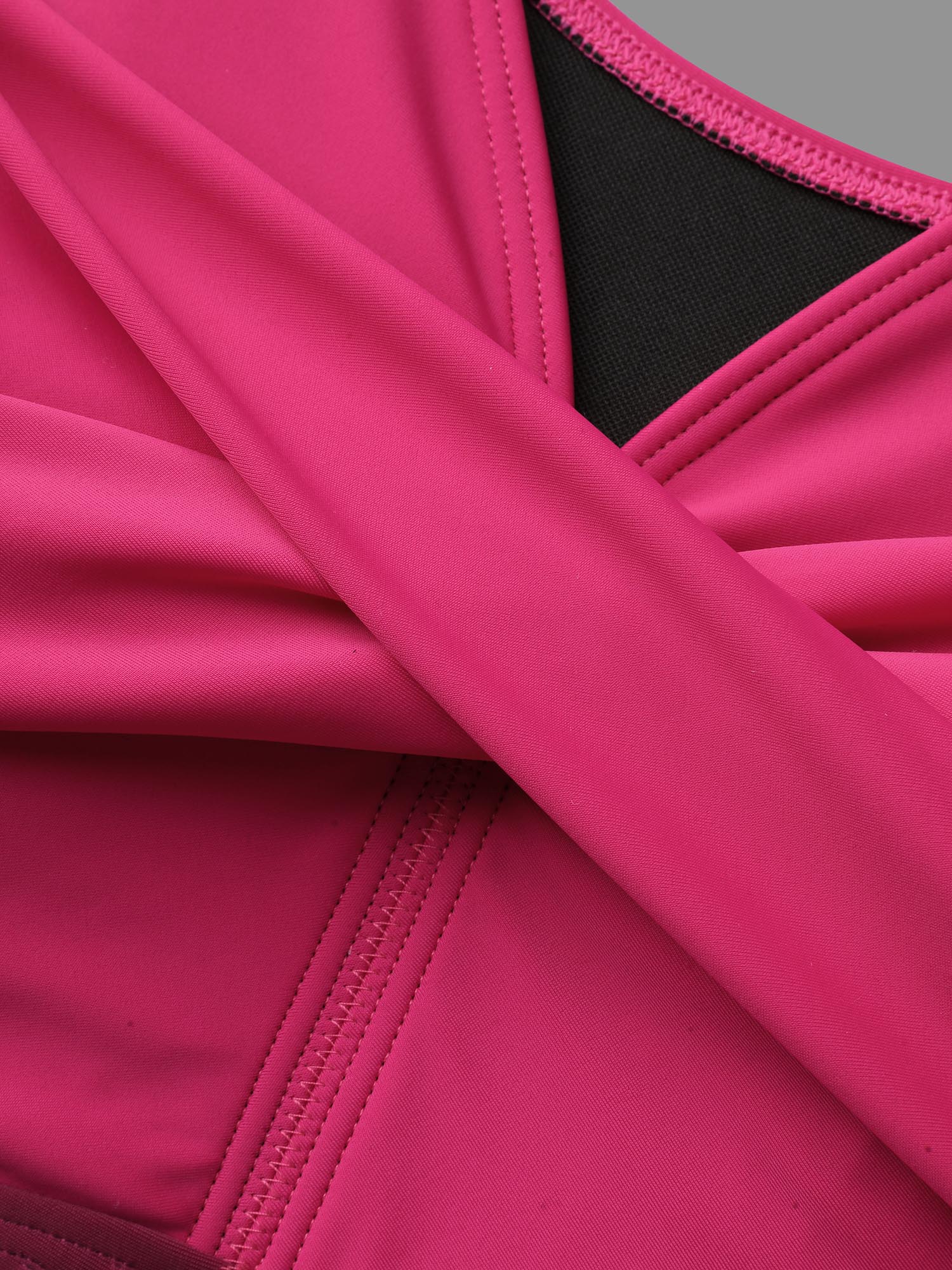Plus Size Color Block Tummy Control One-Piece Swimsuit Women`s Swimwear Magenta Beach Twist Curve Bathing Suits High stretch One Pieces BloomChic 10/M 