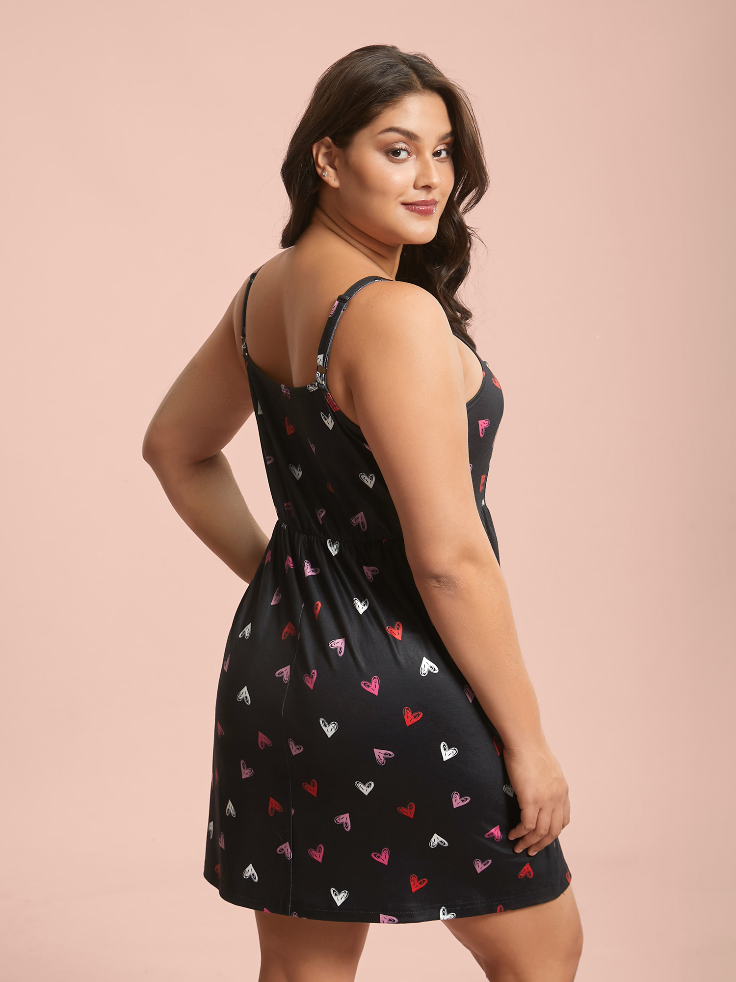 Plus Size Multi-Color Lace Trim Stitch Lounge Dress Women Black Lounge Woven ribbon&lace trim Deep V-neck Loungewear BloomChic 10/M 