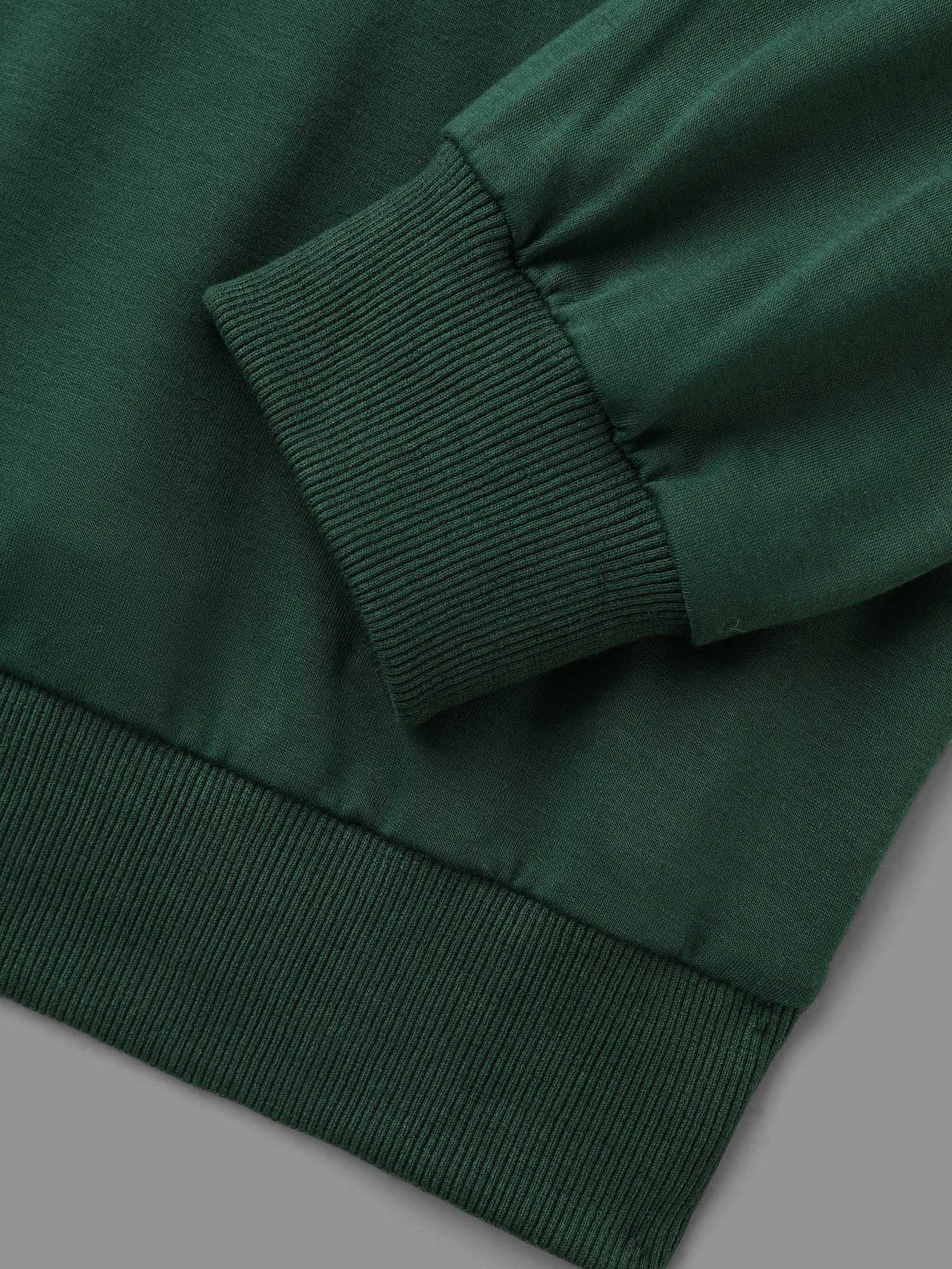 Plus Size Bow-tie Detailing High Neck Sweatshirt Women DarkGreen Casual Contrast Round Neck Everyday Sweatshirts BloomChic 26/4X 