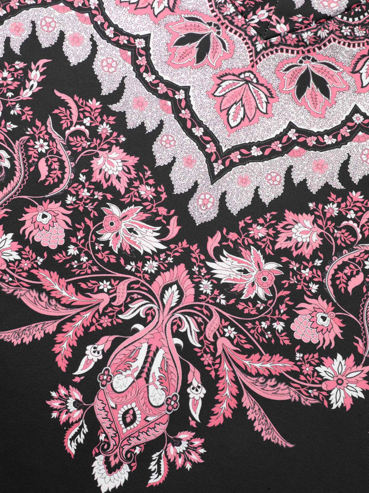 Plus Size Stretchy Boho Print Full Sleeve T-Shirt Black Women Casual Contrast V-neck Everyday T-shirts BloomChic 18-20/2X 
