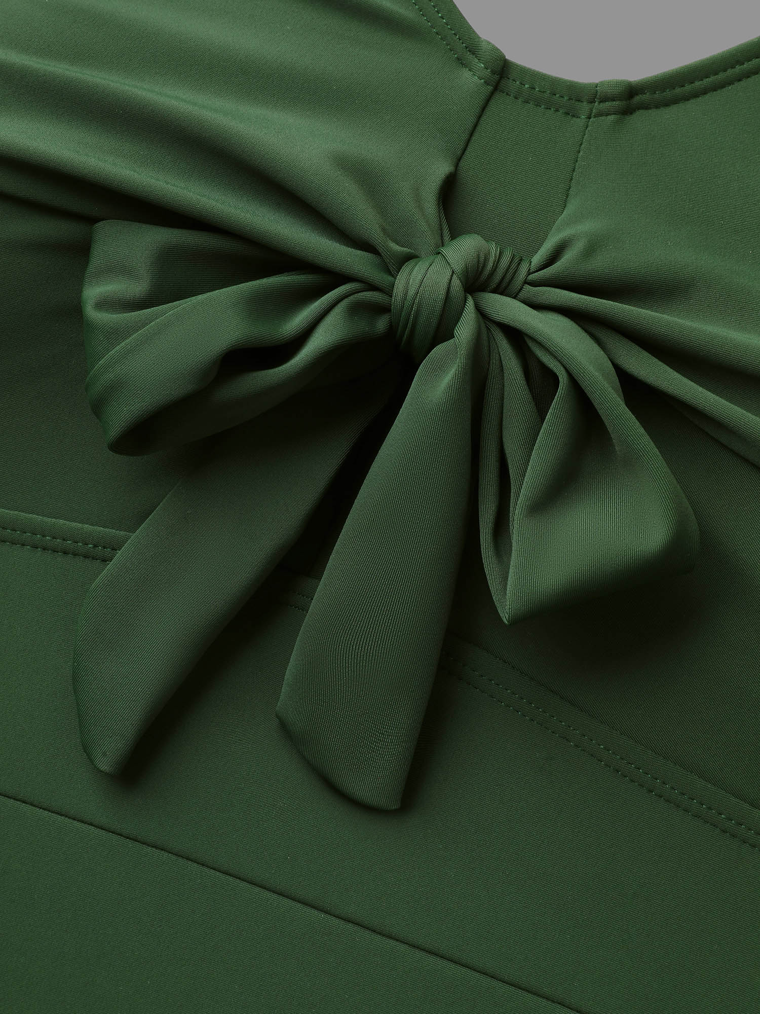 Plus Size Adjustable Bust-Tie Gathered One-Piece Swimsuit Women`s Swimwear ArmyGreen Beach Tie knot Curve Bathing Suits High stretch One Pieces BloomChic 12/L 