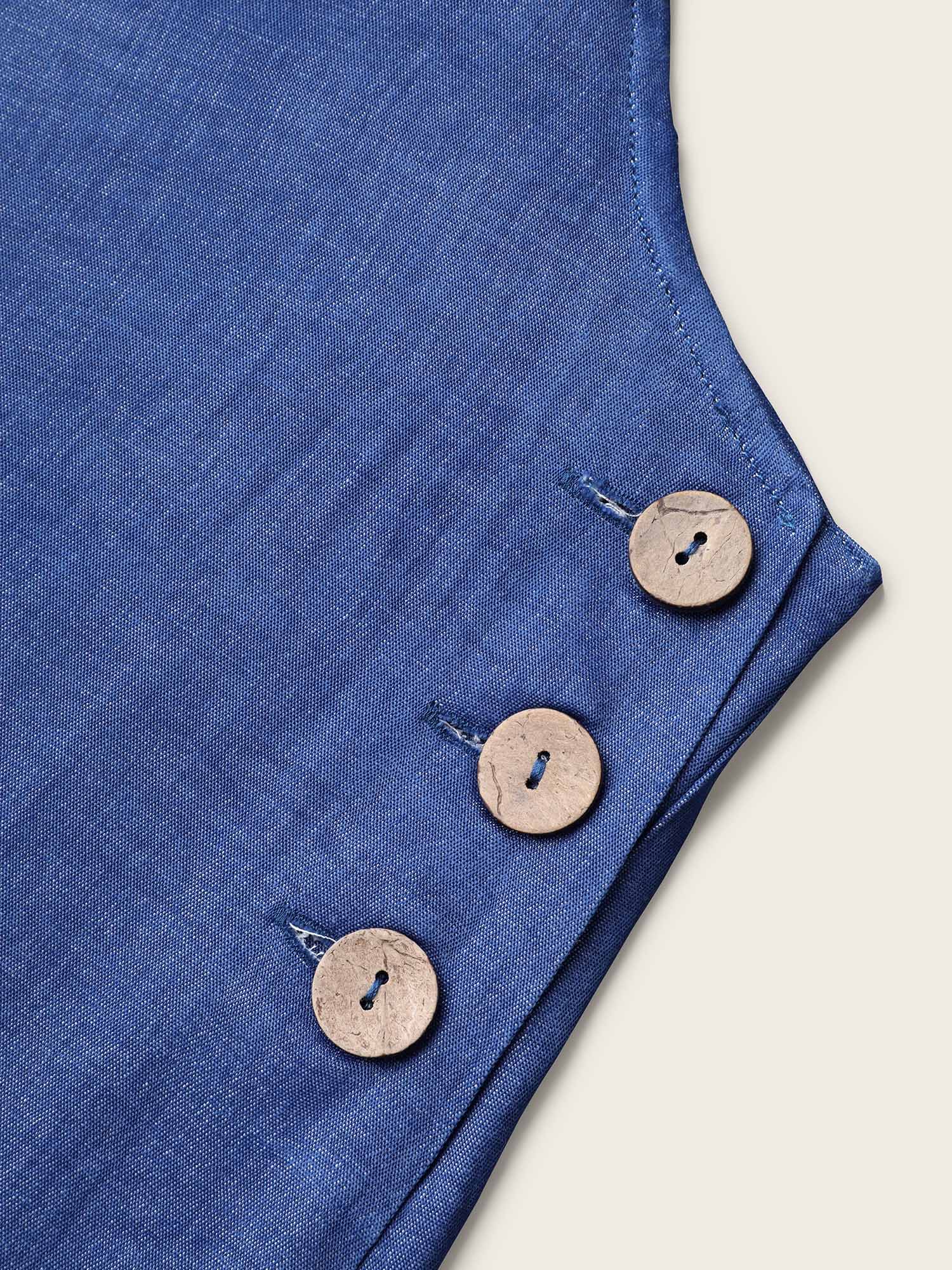 Plus Size Mediumblue Adjustable Straps Fake-Denim Jumpsuit Women Elegant Sleeveless U-neck Everyday Loose Jumpsuits BloomChic 18-20/2X 