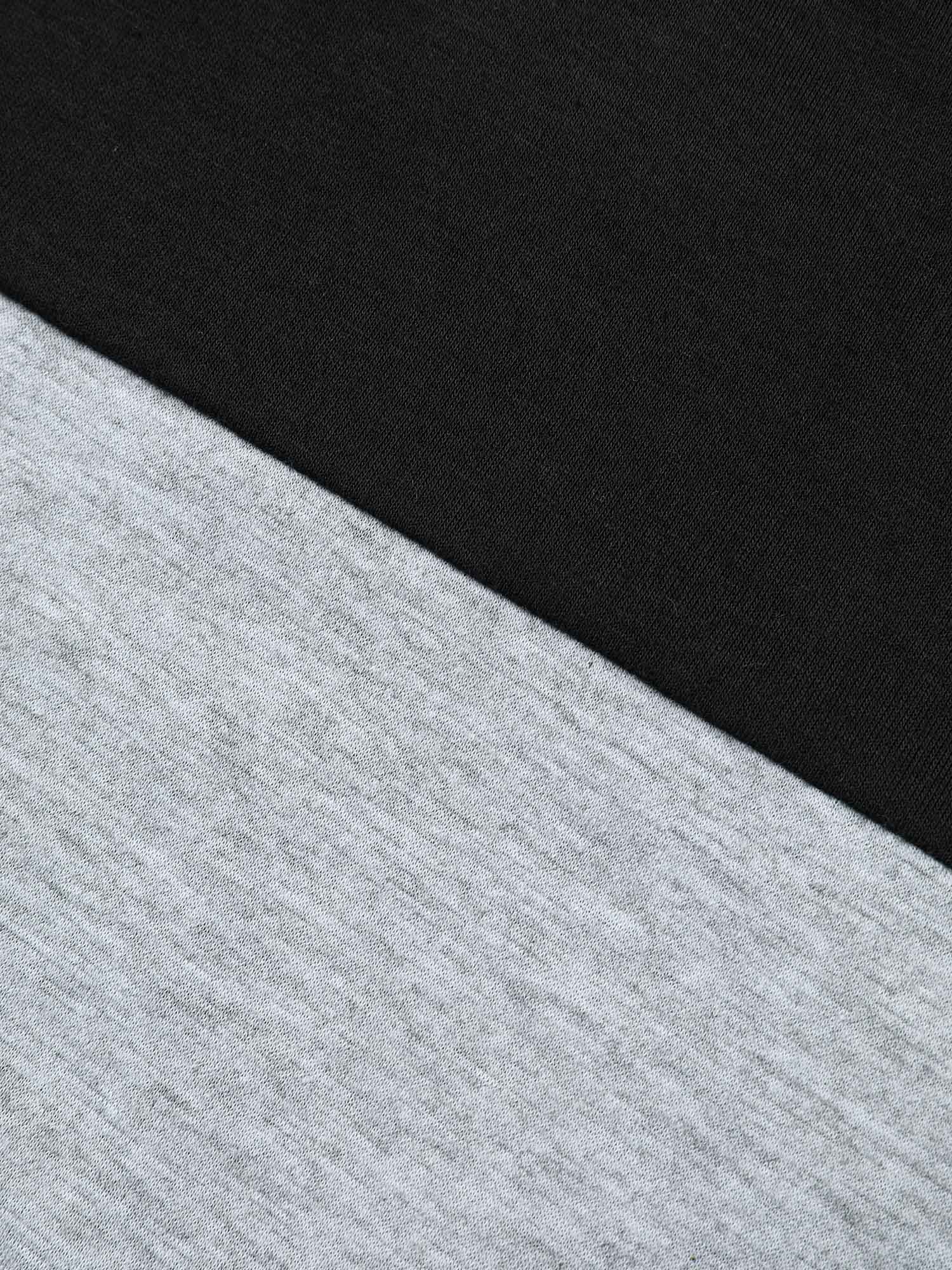 Plus Size Starry Color-Block Stretchy T-Shirt Black Women Casual Contrast Round Neck Everyday T-shirts BloomChic 12/L 