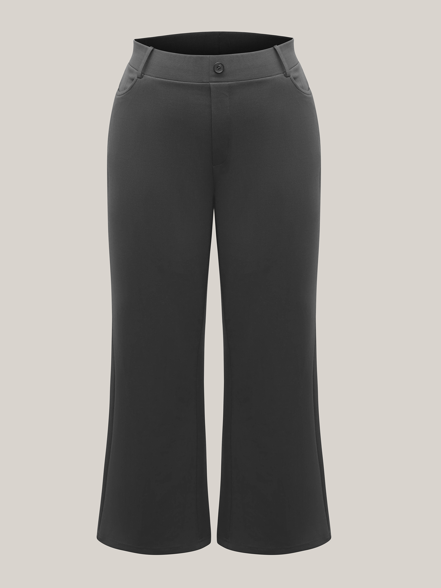 Plus Size No-Waist Gap High Rise Flared Pants Women DimGray At the Office Bootcut Mid Rise Work Pants BloomChic 18-20/2X 