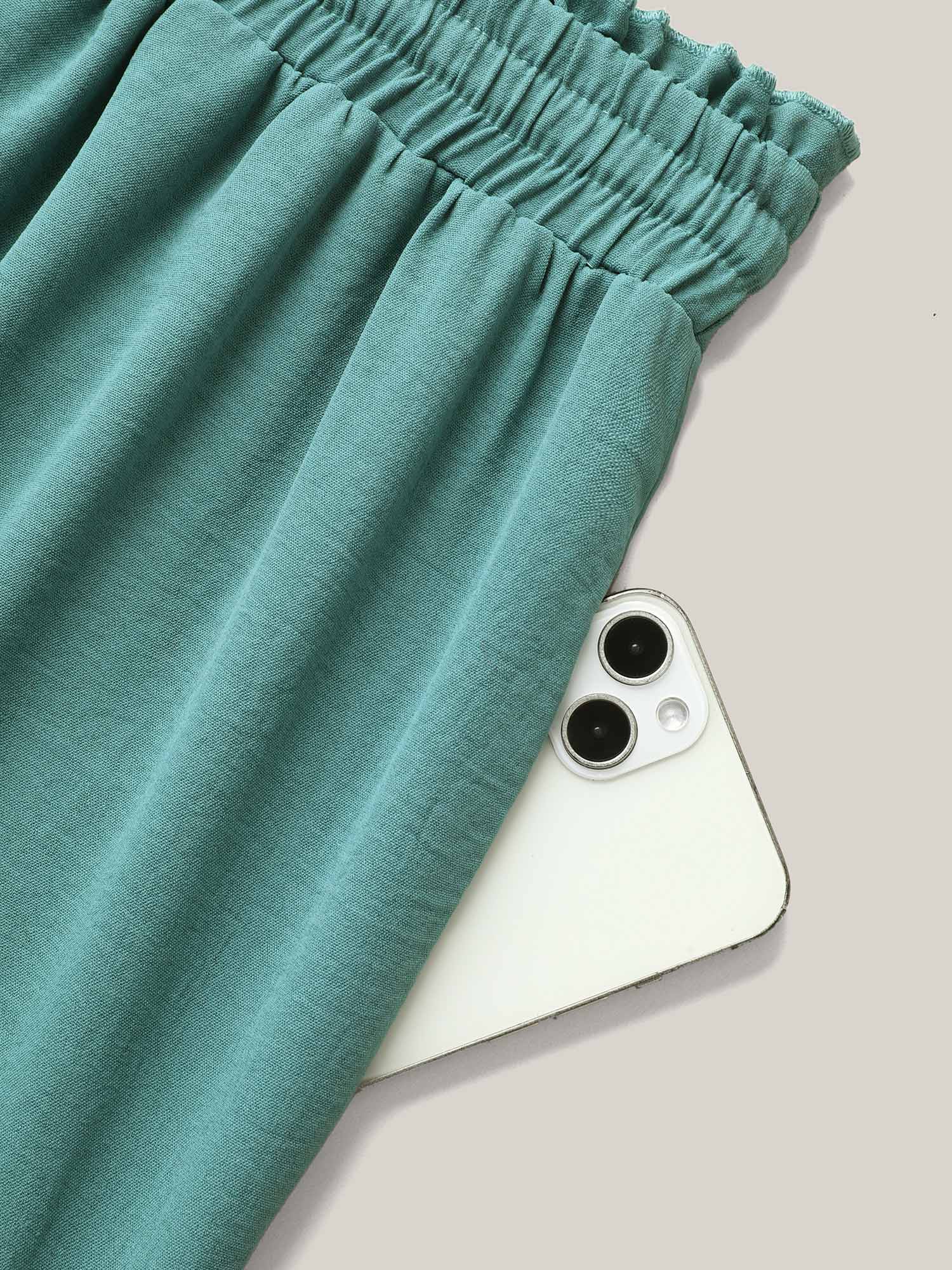 Plus Size Smocked Waist Lace Tiered Midi Skirt Women Turquoise Resort Gathered No stretch Side seam pocket Vacation Skirts BloomChic 22-24/3X 