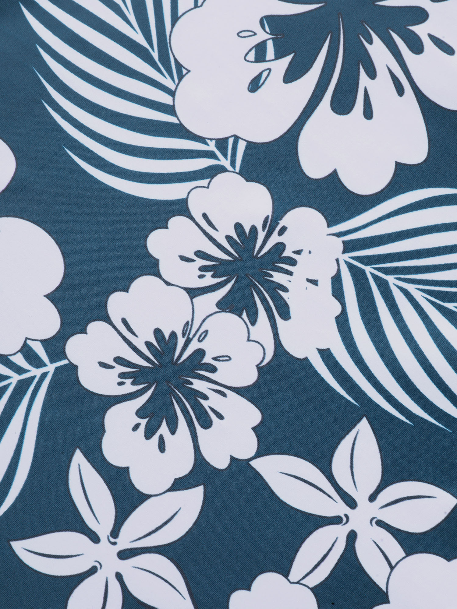 Plus Size Tropical Flower Print Gathered One-Piece Swimsuit Women`s Swimwear Cerulean Beach Gathered Curve Bathing Suits High stretch One Pieces BloomChic 30/6X 