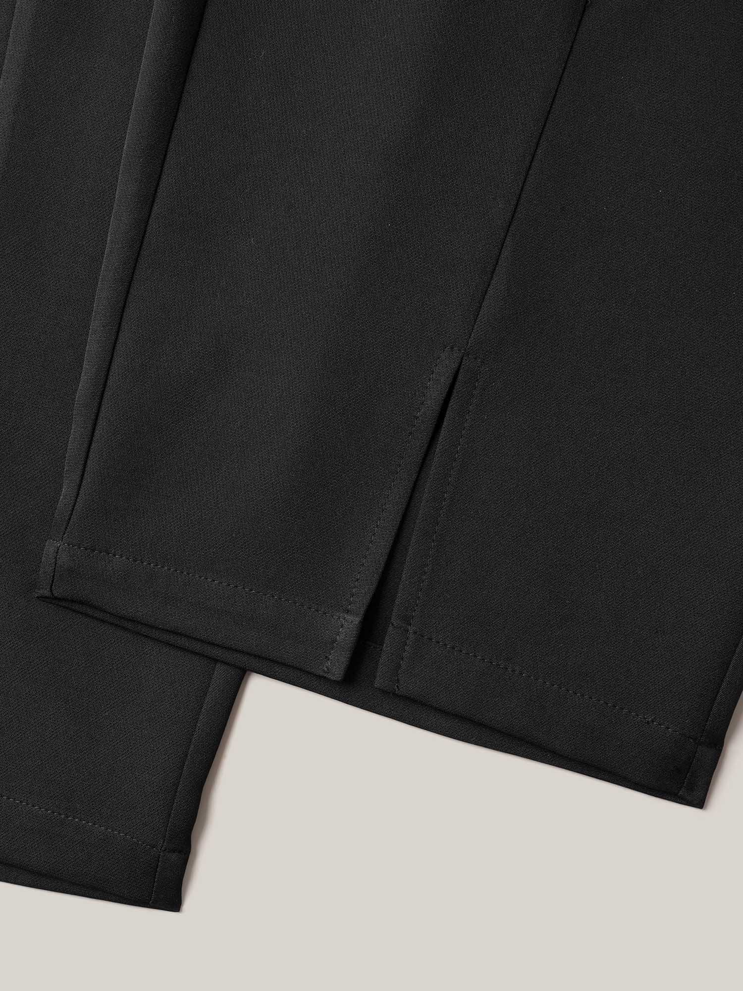 Plus Size Pleated Loop Straight-Leg Pants Women Black At the Office Straight Leg Mid Rise Work Pants BloomChic 28/5X 