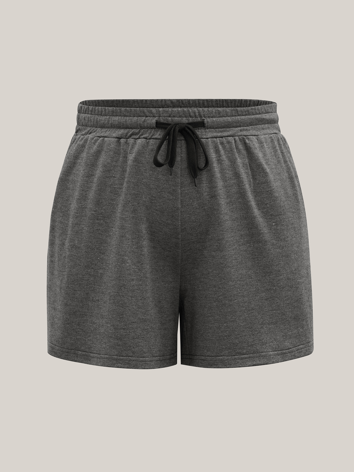 Plus Size Color Contrast Heather Straight-Leg Shorts Women DimGray Casual Contrast Loose Everyday Shorts BloomChic 12/L 