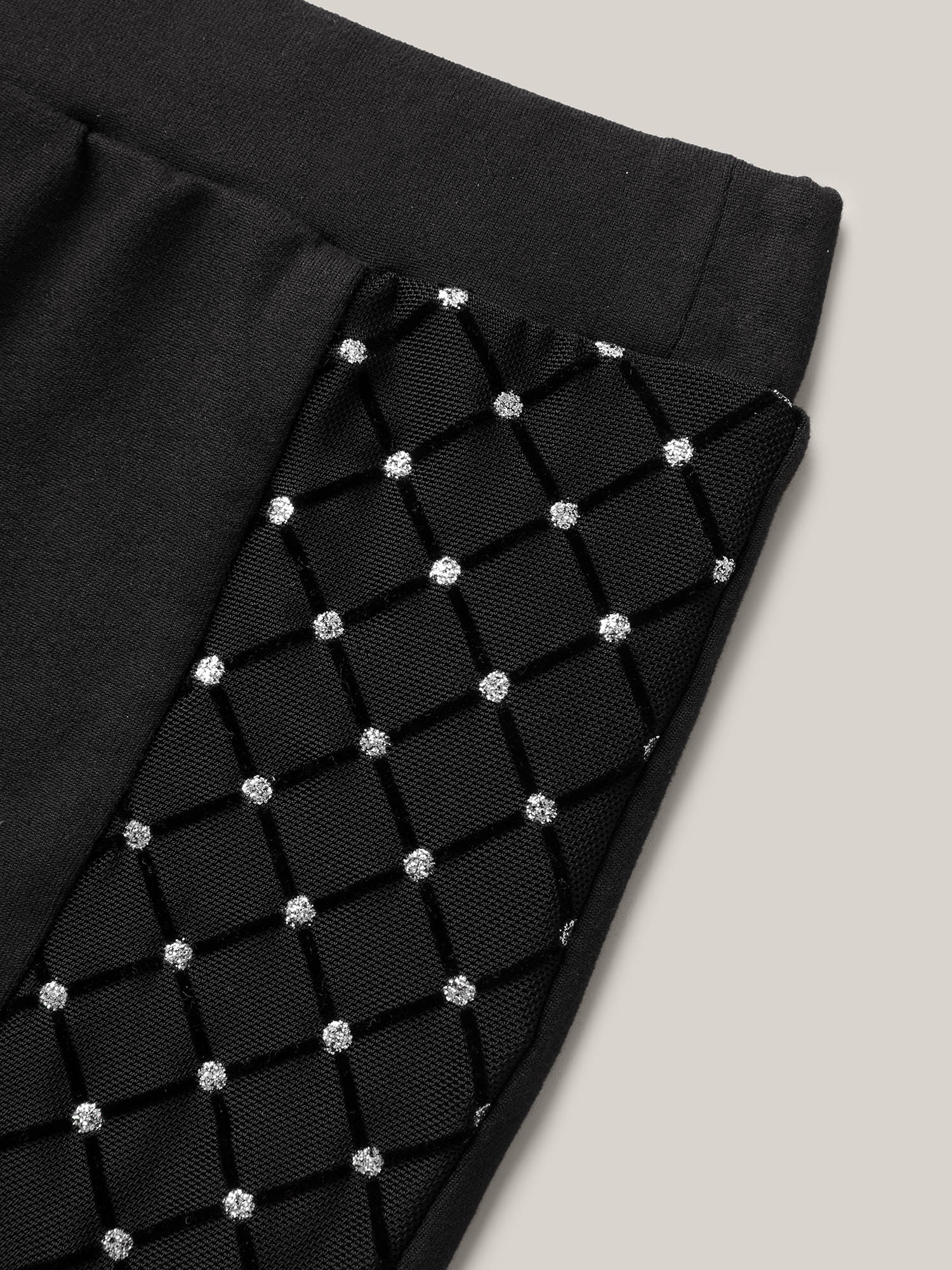 Plus Size Mesh Spliced Skinny-Fit Leggings Women Black Elegant High stretch Skinny Mid Rise Everyday Leggings BloomChic 10/M 