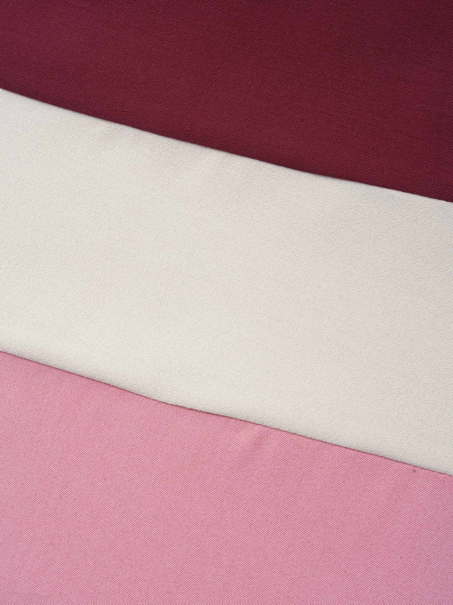 Plus Size Color Block Tiered Midi Skirt Women Scarlet Elegant Contrast Loose Low stretch Side seam pocket Everyday Skirts BloomChic 26/4X 