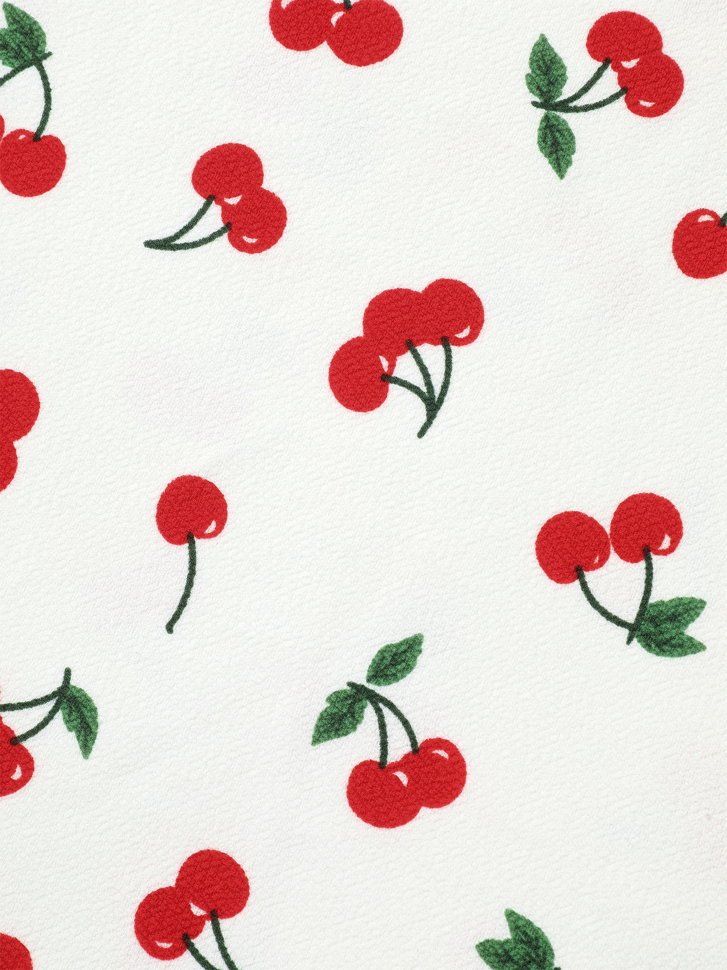 Plus Size Cherry Print Stretchy V-Neck T-Shirt WhiteSmoke Women Casual Non Fruit V-neck Everyday T-shirts BloomChic 28/5X 