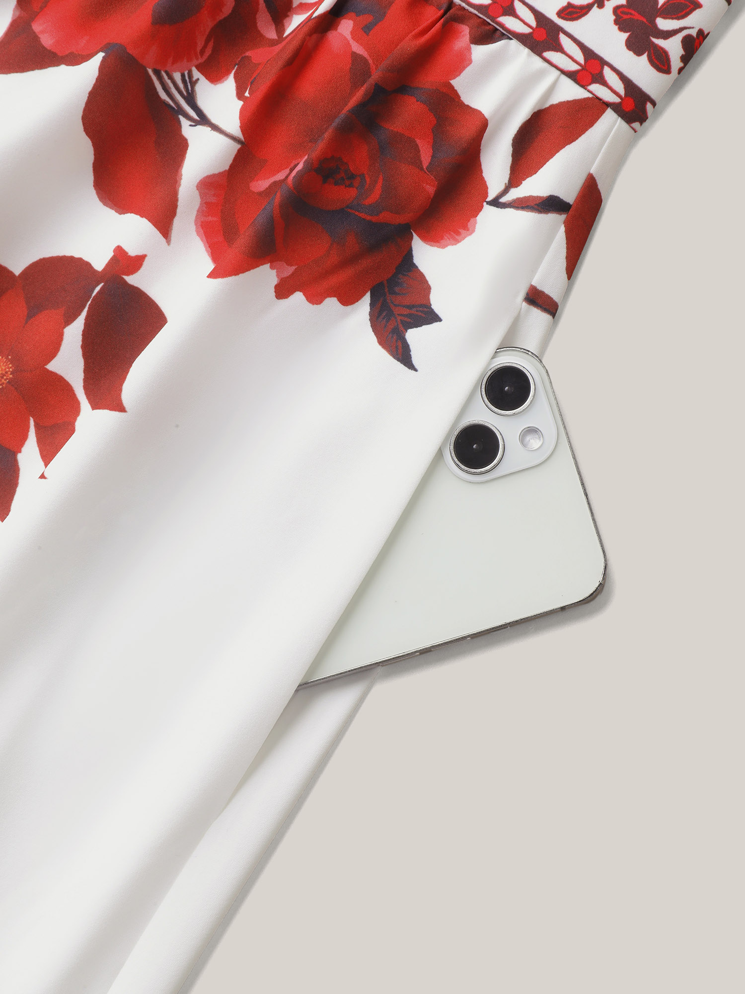Plus Size Bohemian Floral Print Stretchy Waist Maxi Dress Originalwhite Women Elegant Non Square Neck Short sleeve Curvy BloomChic 14-16/1X 