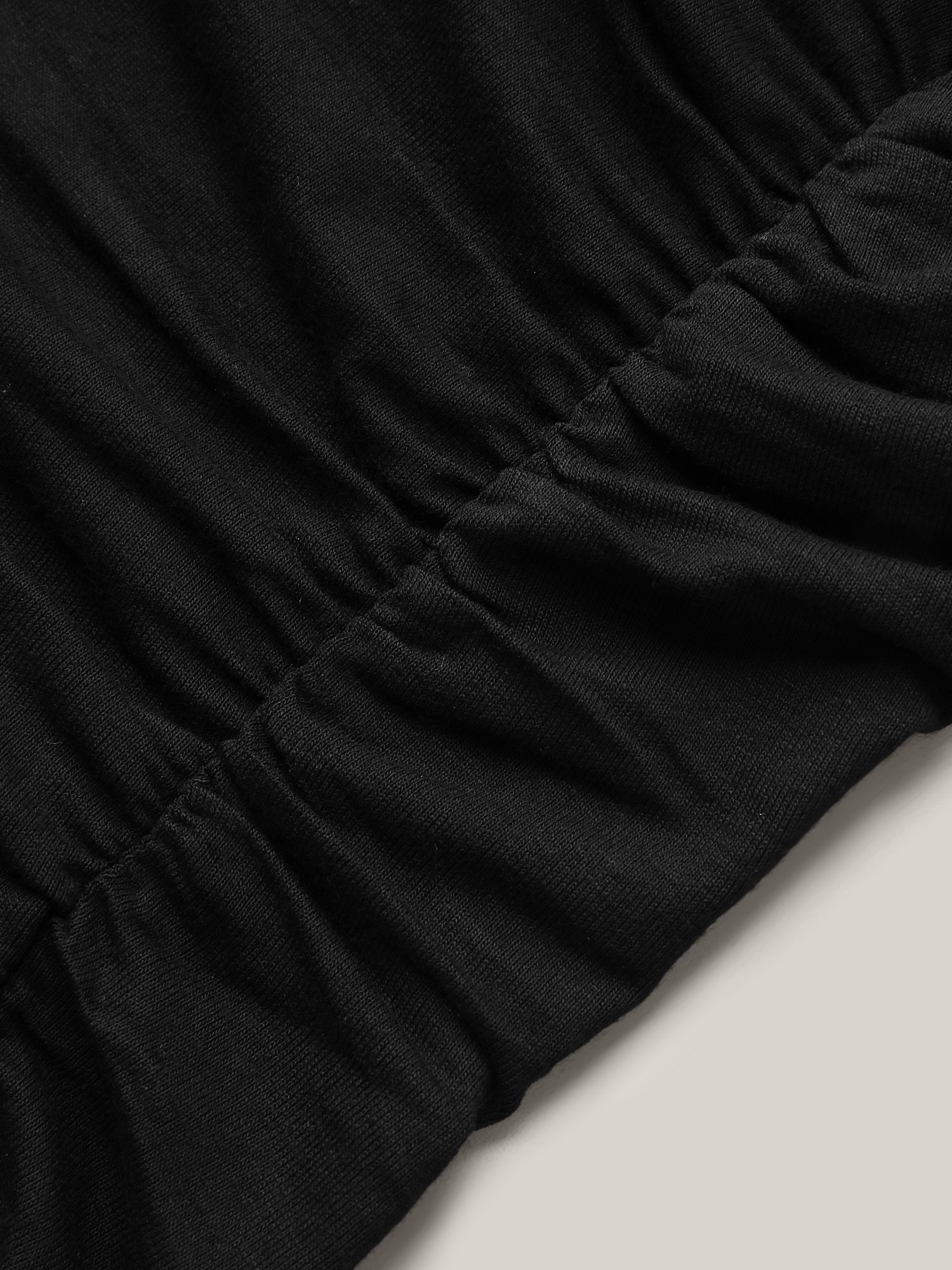 Plus Size Stretchy Ruched Fitted Long T-Shirt Black Women Casual Gathered Round Neck Bodycon Everyday T-shirts BloomChic 26/4X 