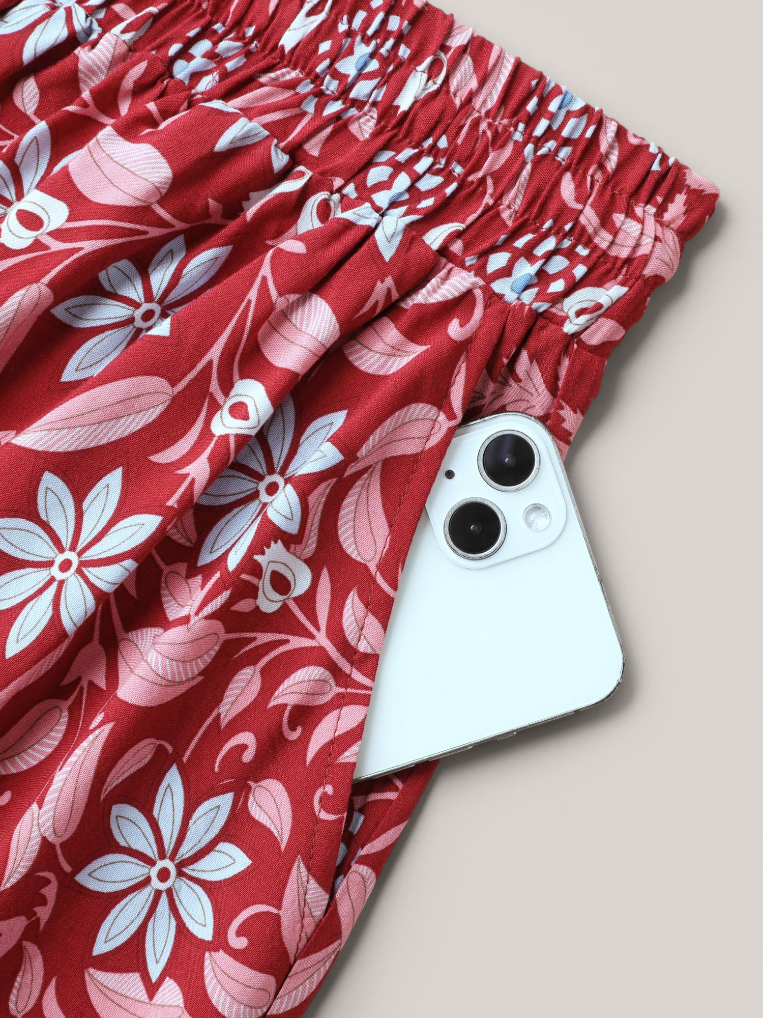 Plus Size Spring Floral Fusion Panelled Tiered Skirt Women Russet Resort Patchwork Low stretch Slanted pocket Vacation Skirts BloomChic 30/6X 