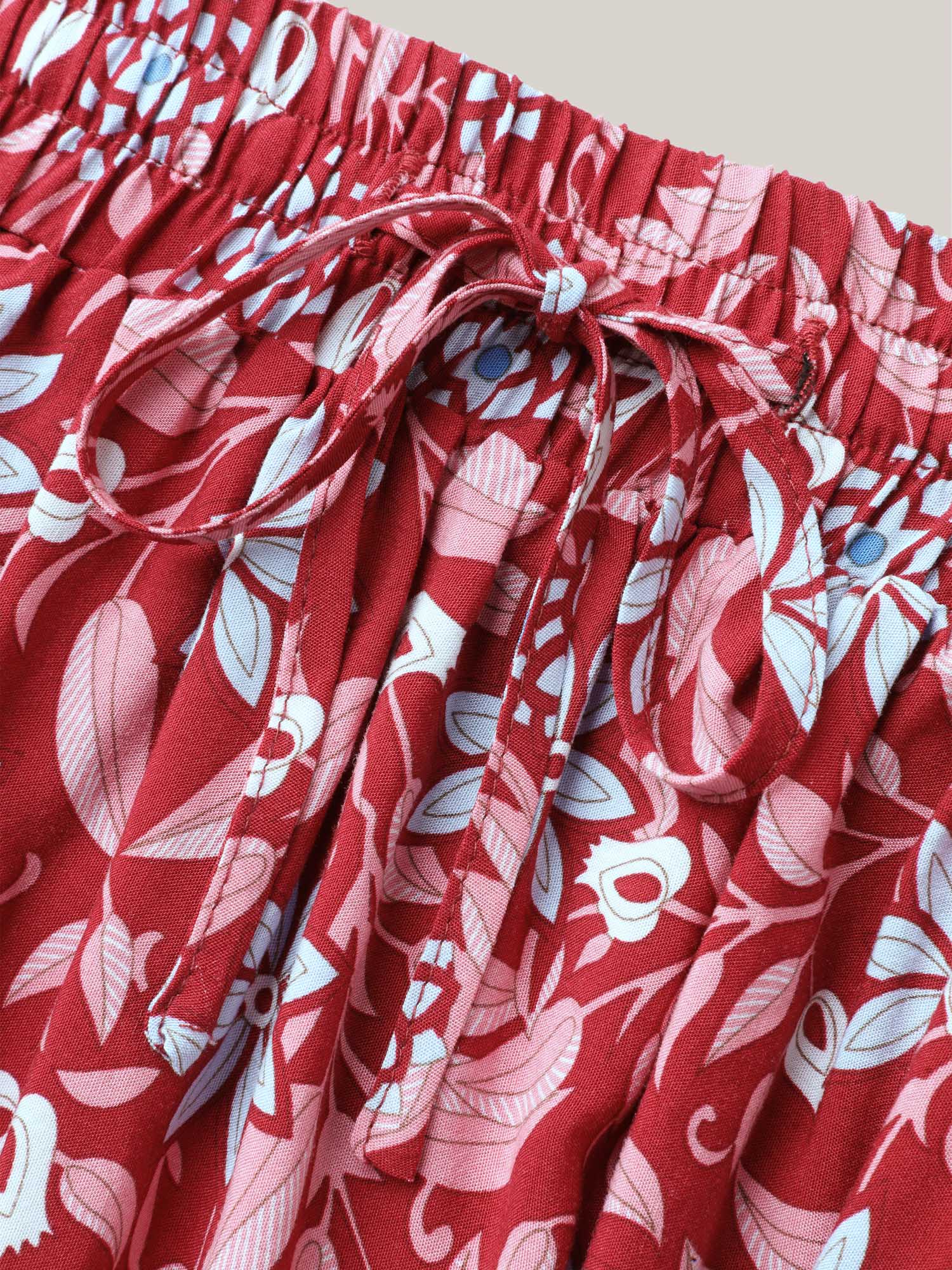 Plus Size Spring Floral Fusion Panelled Tiered Skirt Women Russet Resort Patchwork Low stretch Slanted pocket Vacation Skirts BloomChic 30/6X 