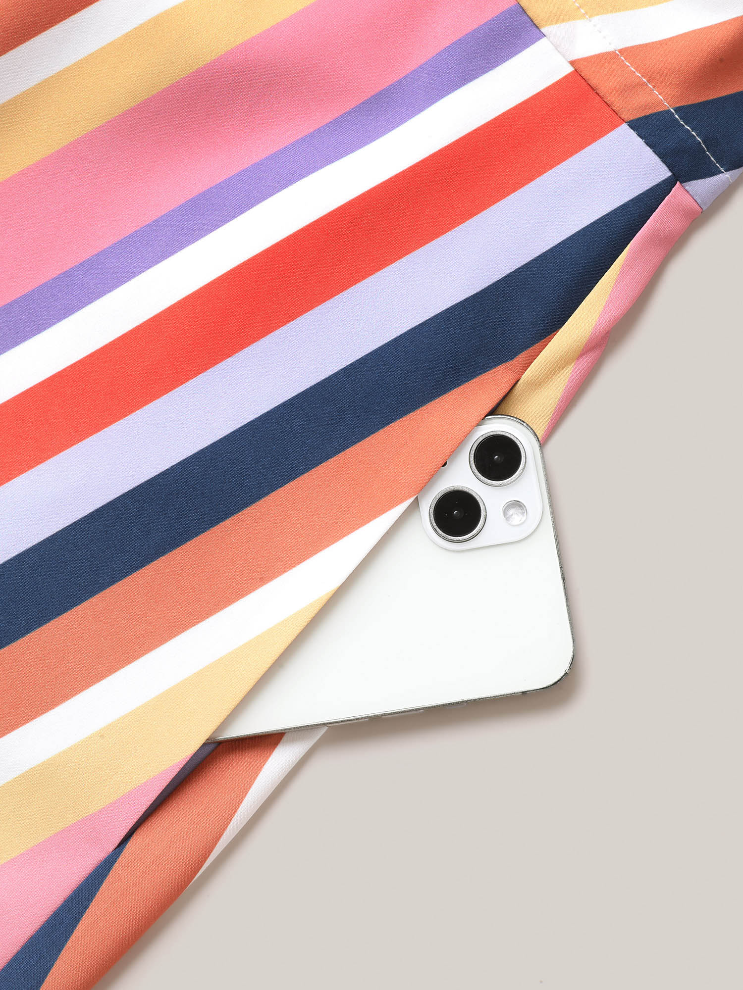 Plus Size Striped Waist Tie V-Neck Midi Dress Multicolor Women Resort Drawstring V-neck Short sleeve Curvy BloomChic 28/5X 