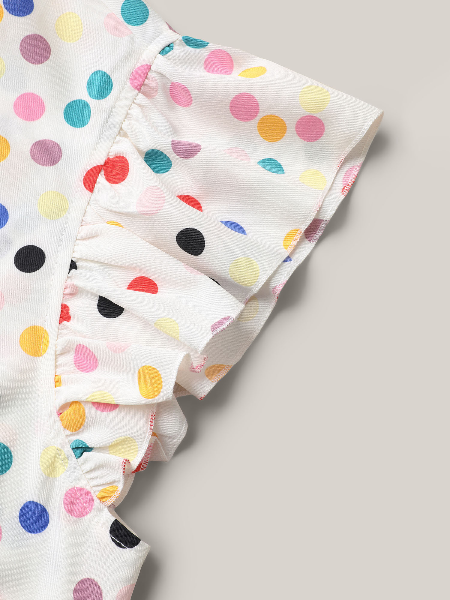 Plus Size Multicolor Rayon Polka Dot Flutter Sleeve Blouse Women Resort Cap Sleeve Non Vacation Blouses BloomChic 28/5X 