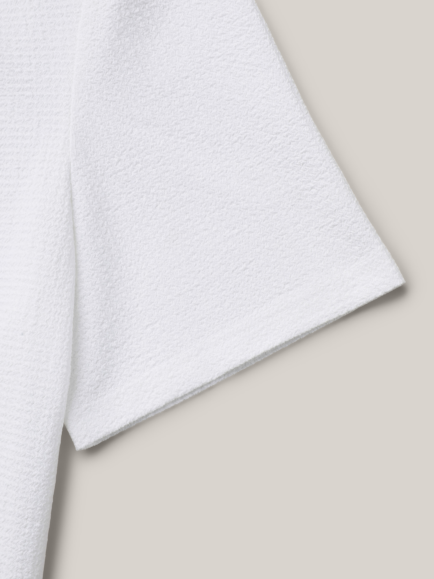 Plus Size Stretchy Textured Pleated Round Neck T-Shirt Ivory Women Casual Texture Round Neck Everyday T-shirts BloomChic 10/M 