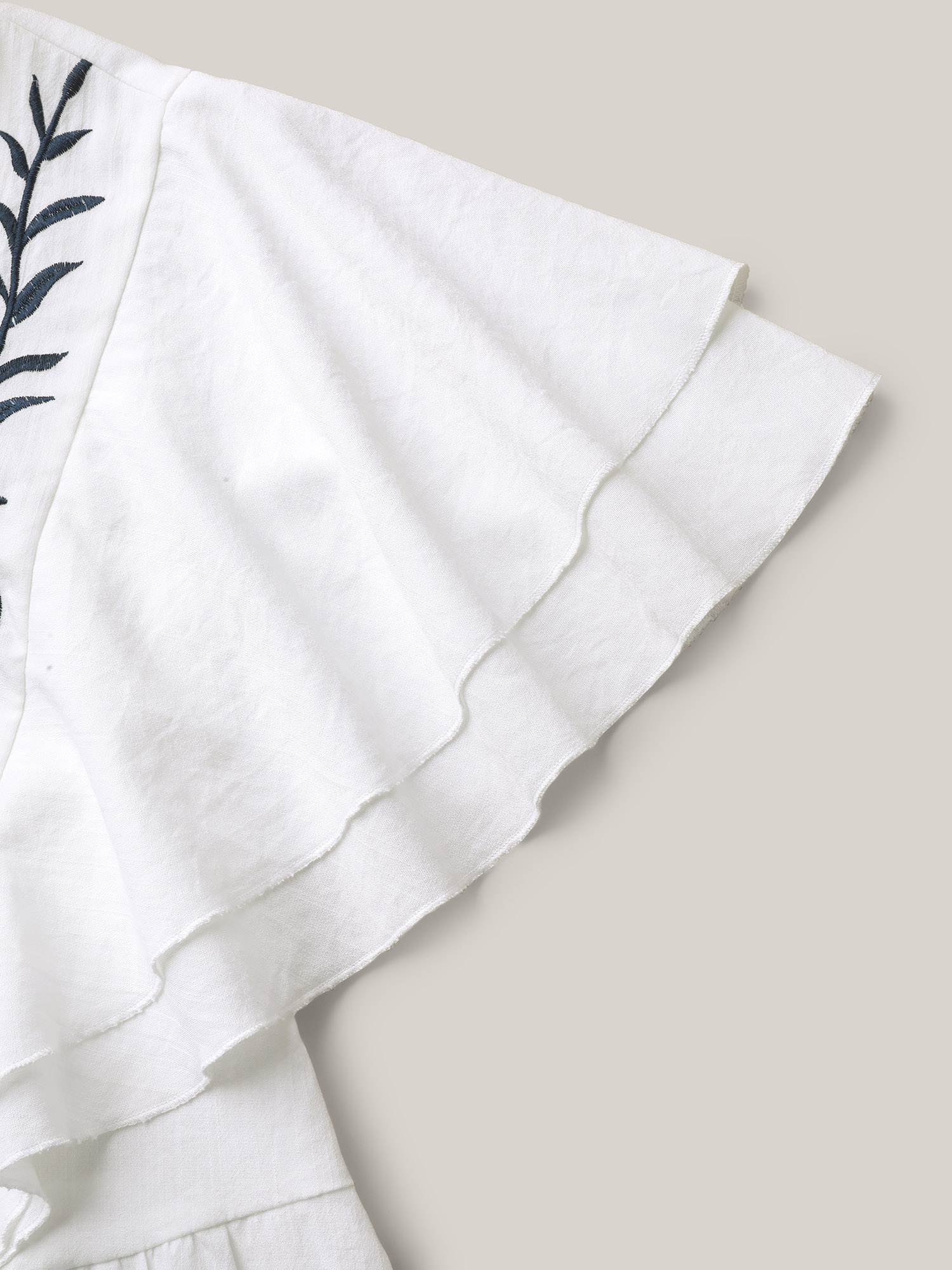 Plus Size Originalwhite Embroidered Layered Flutter Sleeve Blouse Women Resort Cap Sleeve Square Neck Vacation Blouses BloomChic 12/L 