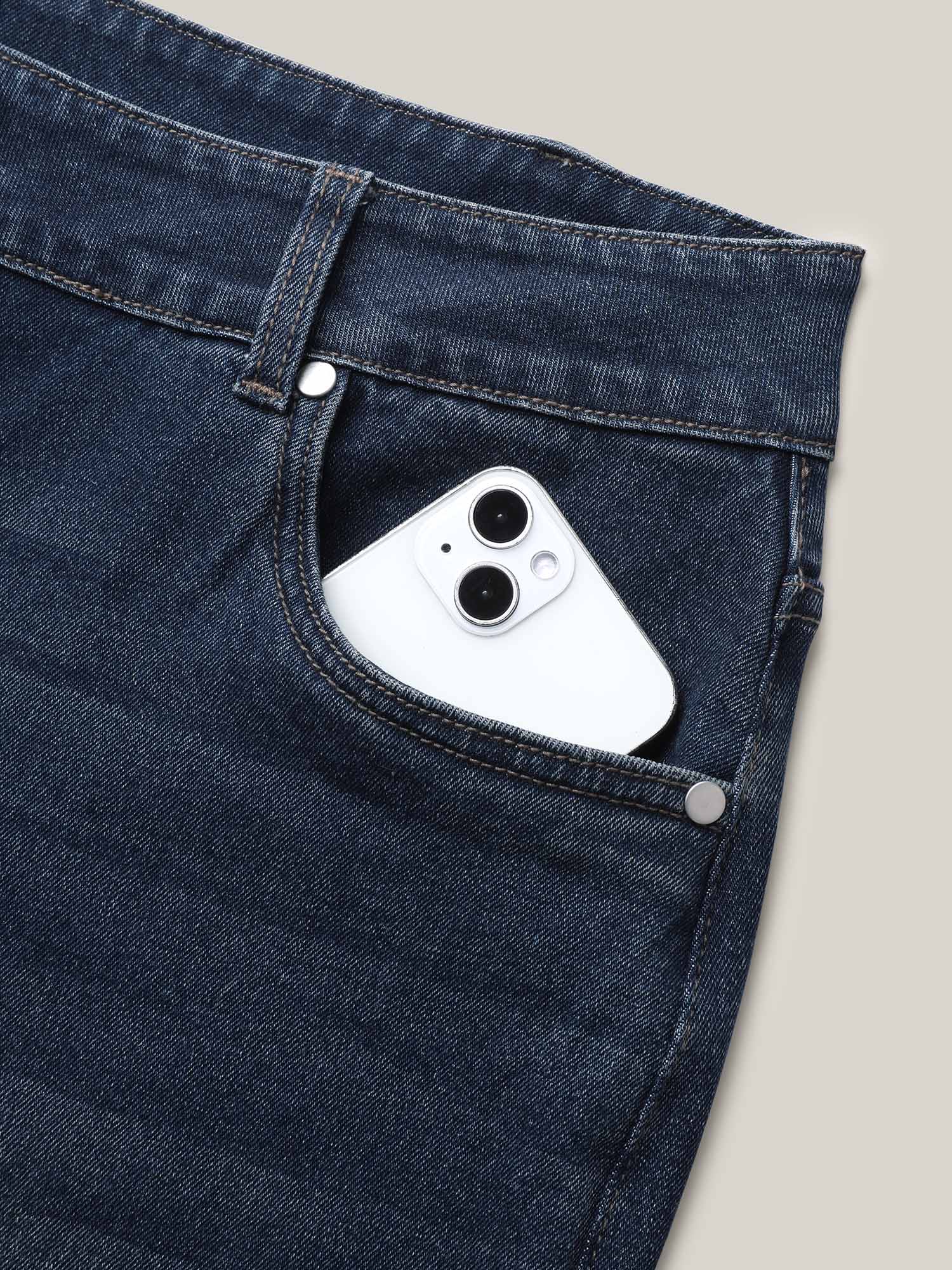 Plus Size High Waist Sculpting Side Zipper Jeans Women Denimindigo Casual No stretch Slanted pocket Jeans BloomChic 24/3X 