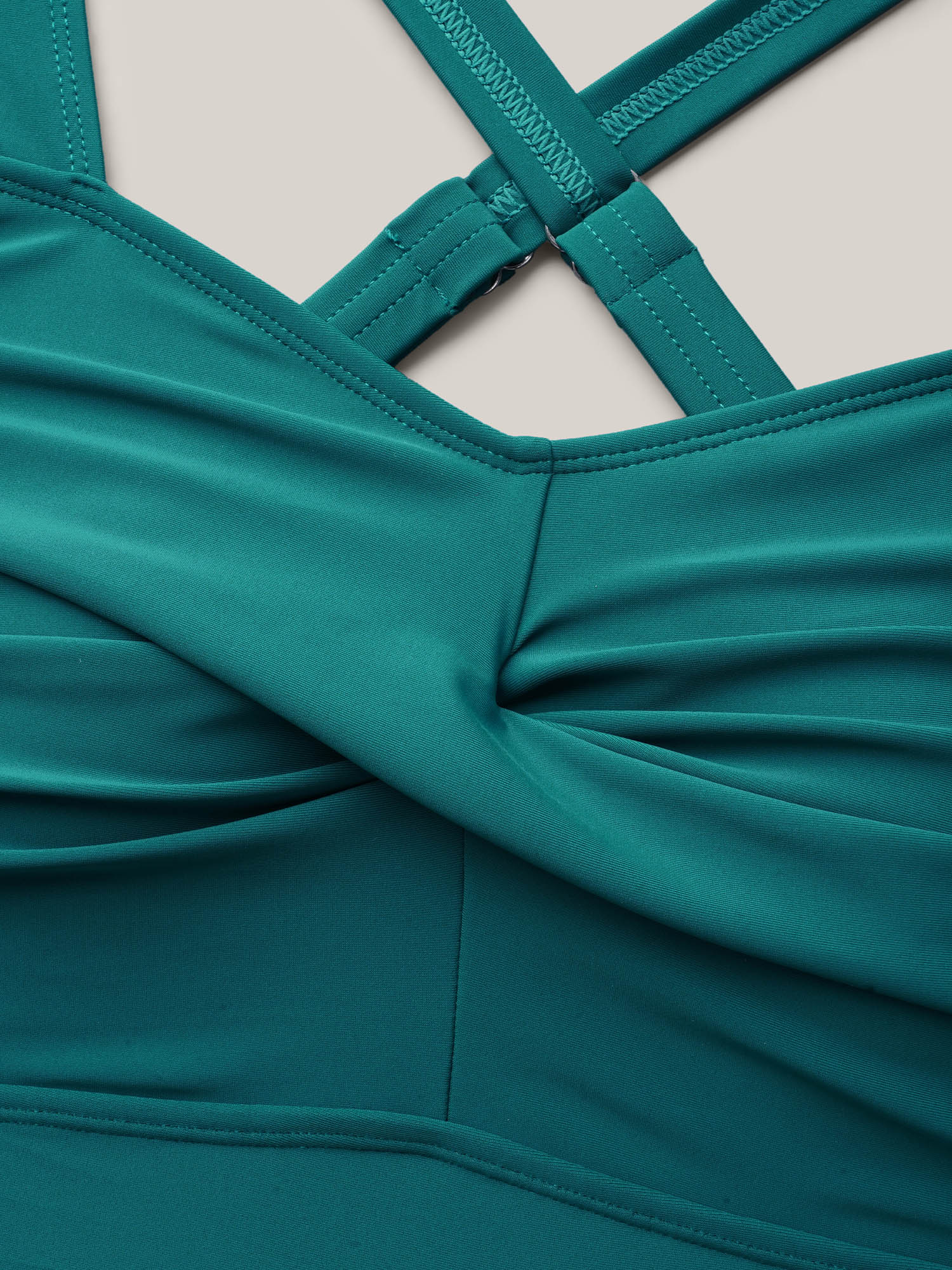 Plus Size Twist-Front Ruched Adjustable One-Piece Swimsuit Women`s Swimwear Cyan Beach Twist Curve Bathing Suits High stretch One Pieces BloomChic 22-24/3X 