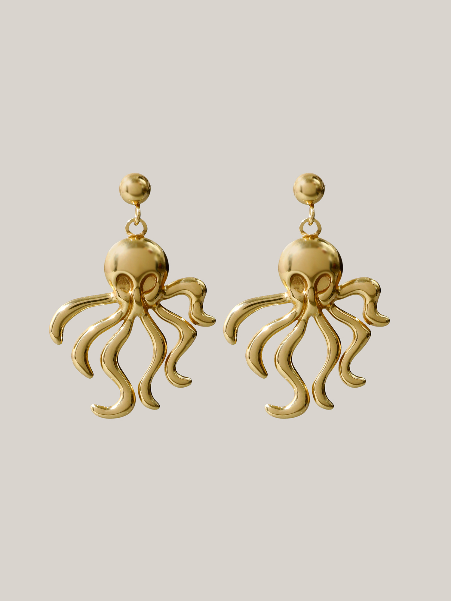 Octopus Gold-Tone Drop Earrings Vacation One Size Beach Earrings BloomChic
