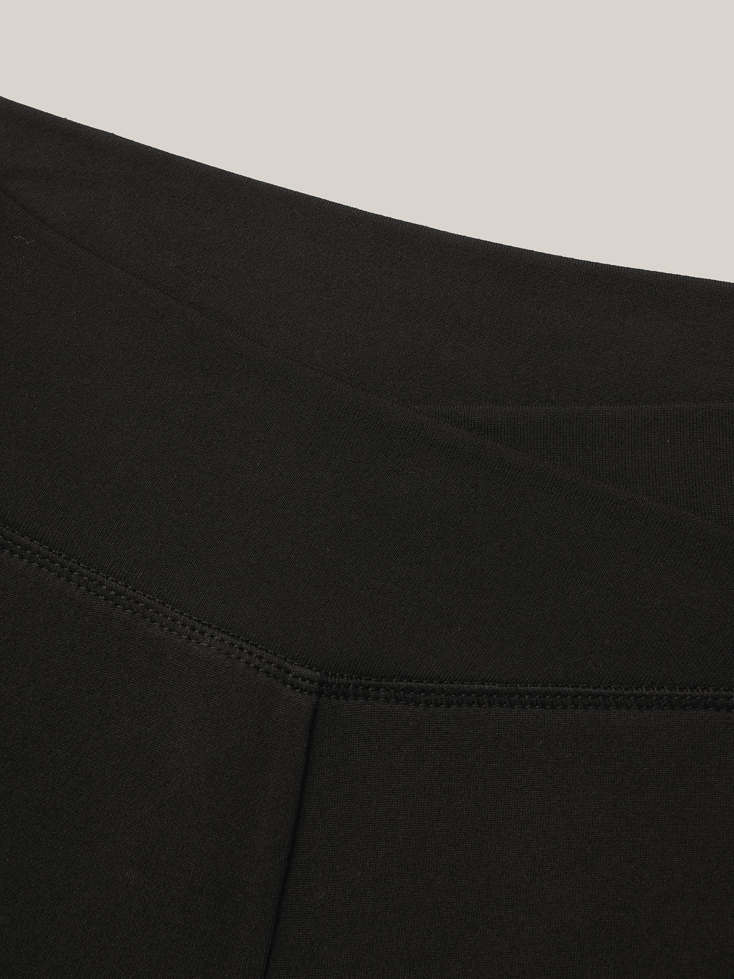 Plus Size Overlap Waist Spliced Tight Pants Women Black Elegant High stretch Skinny Mid Rise Everyday Leggings BloomChic 30/6X 