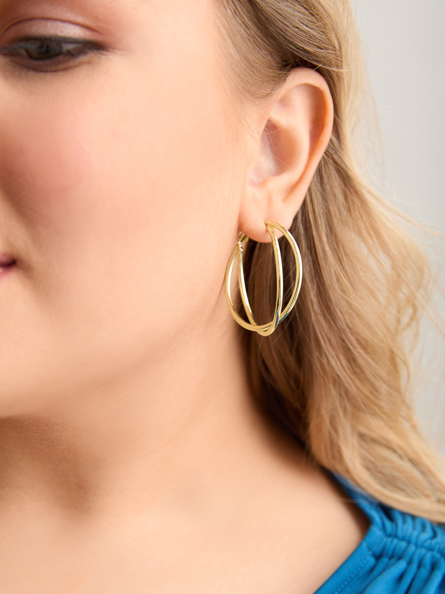 Double Ring Gold-Tone Earrings Everyday One Size Casual Earrings BloomChic