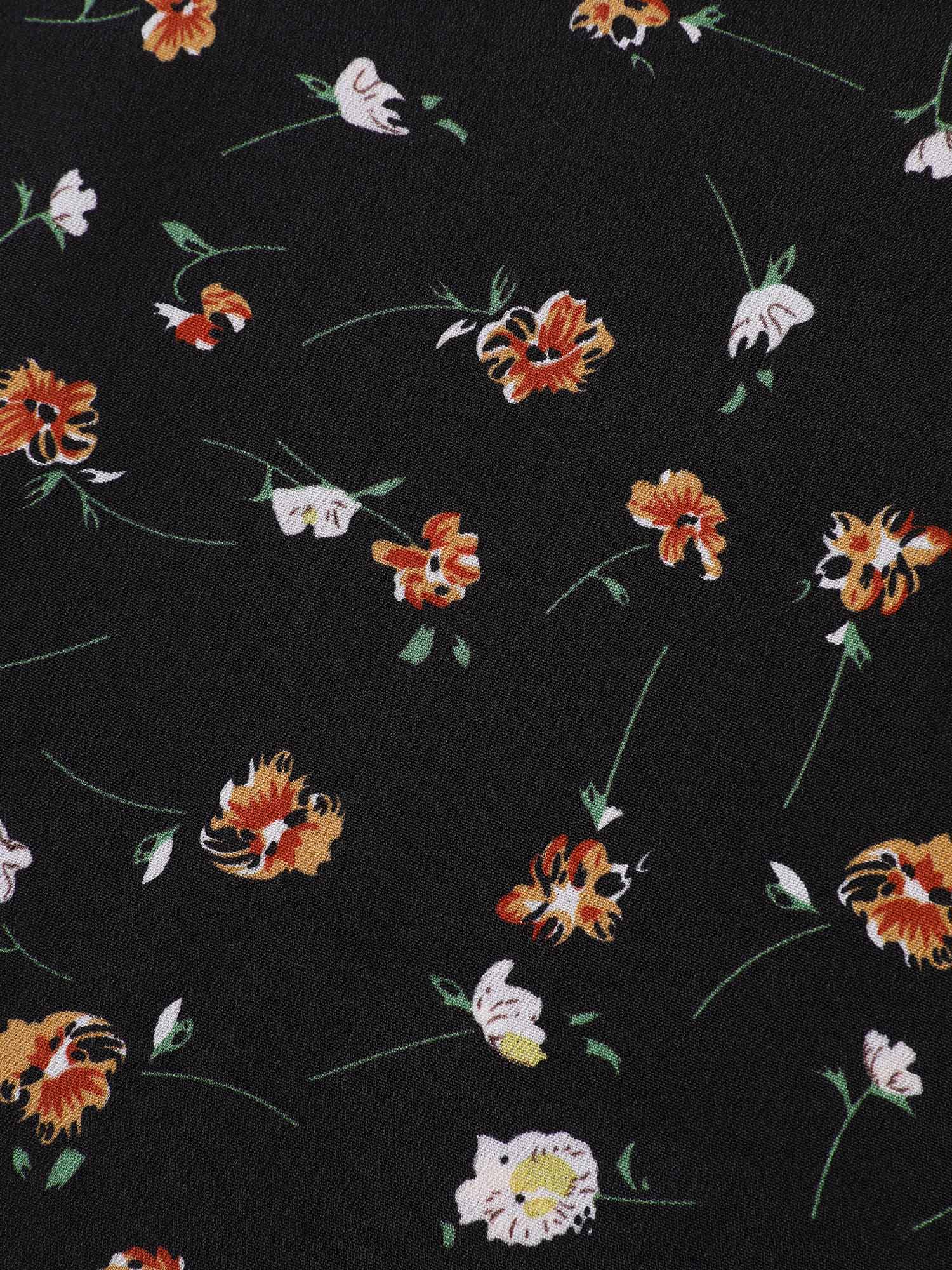Plus Size Black Floral Print Boatneck Half Sleeve Blouse Women Elegant Short sleeve Boat Neck Everyday Blouses BloomChic 28/5X 