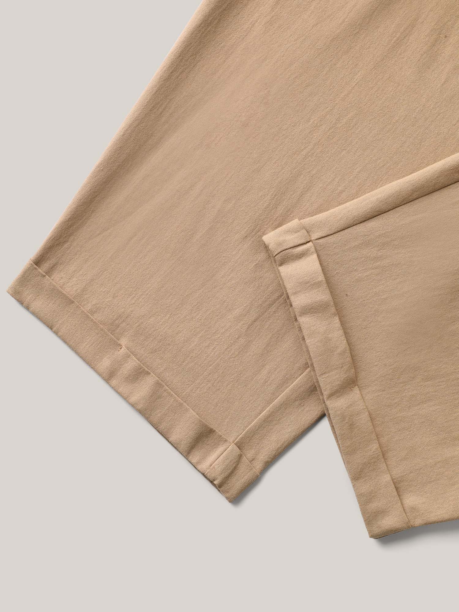 Plus Size Belted Smocked Straight-Leg Pants Women LightBrown Resort Straight Leg Mid Rise Vacation Pants BloomChic 14-16/1X 
