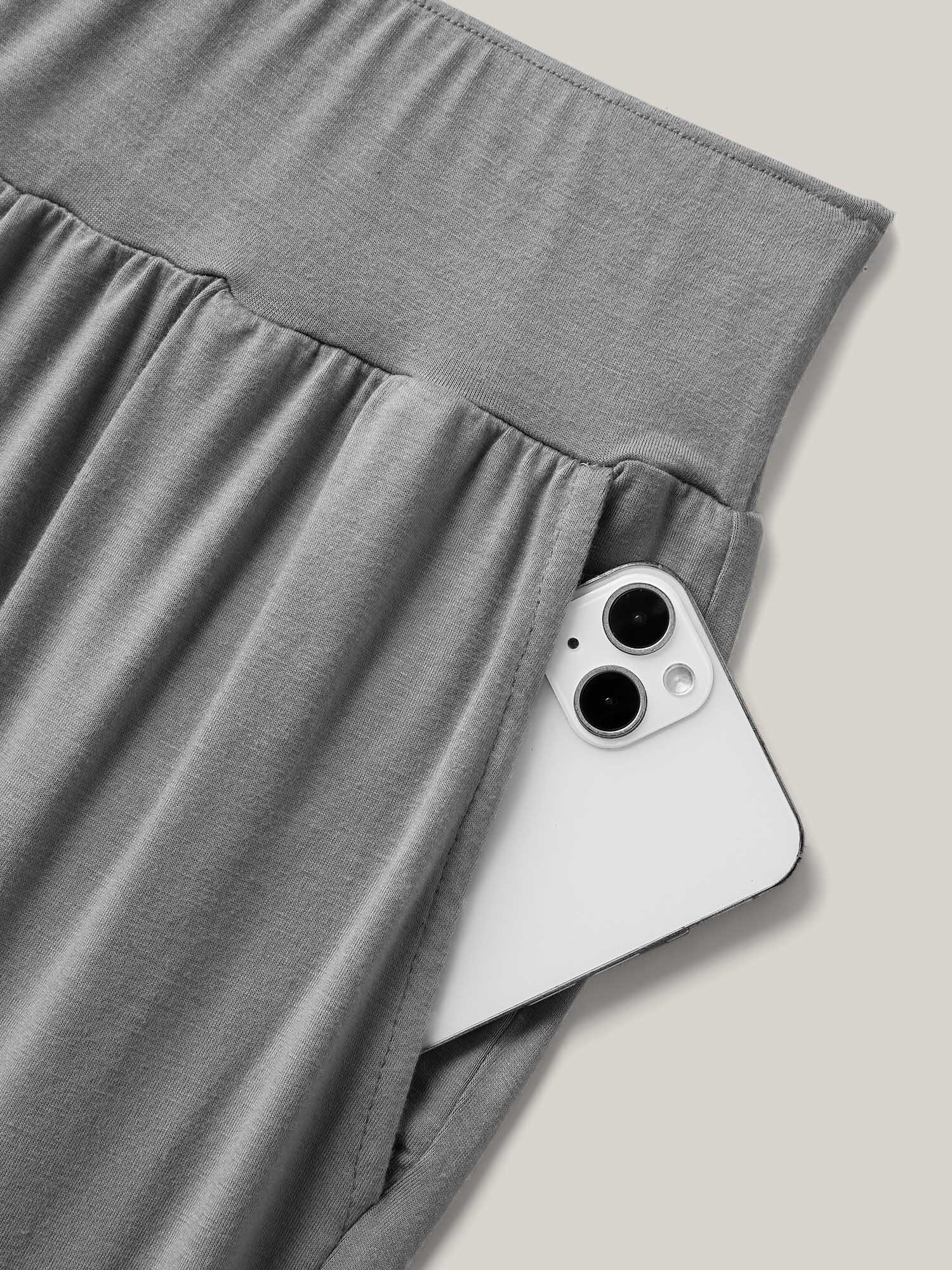 Plus Size Stretchy Waist Comfortable Fit Jogger Pants Women Silver Casual Loose Mid Rise Everyday Pants BloomChic 28/5X 