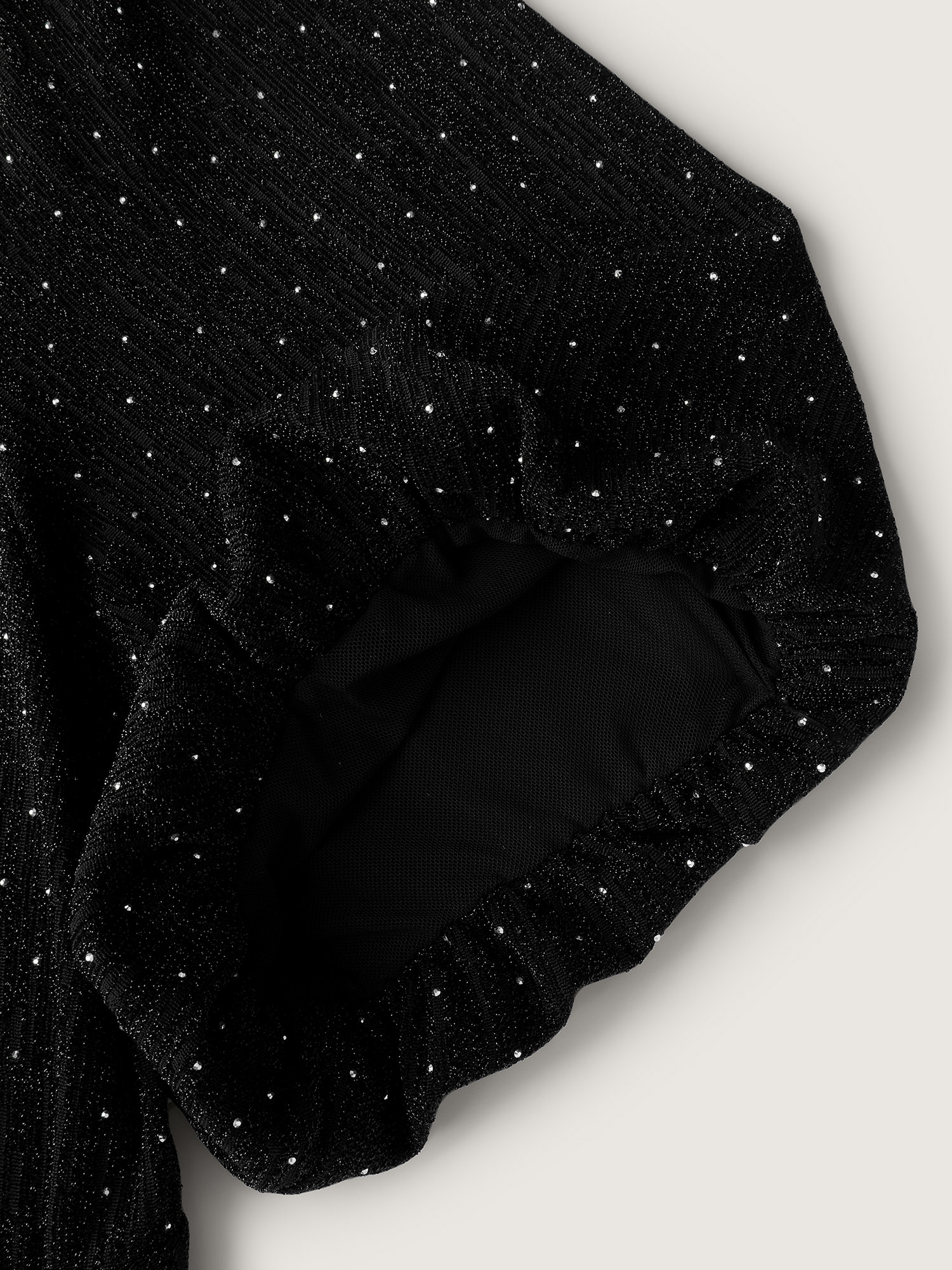 Side view of BloomChic Women's Plus Size Bowknot Rhinestone Pockets Mini Dress Black Party Knee 12/L