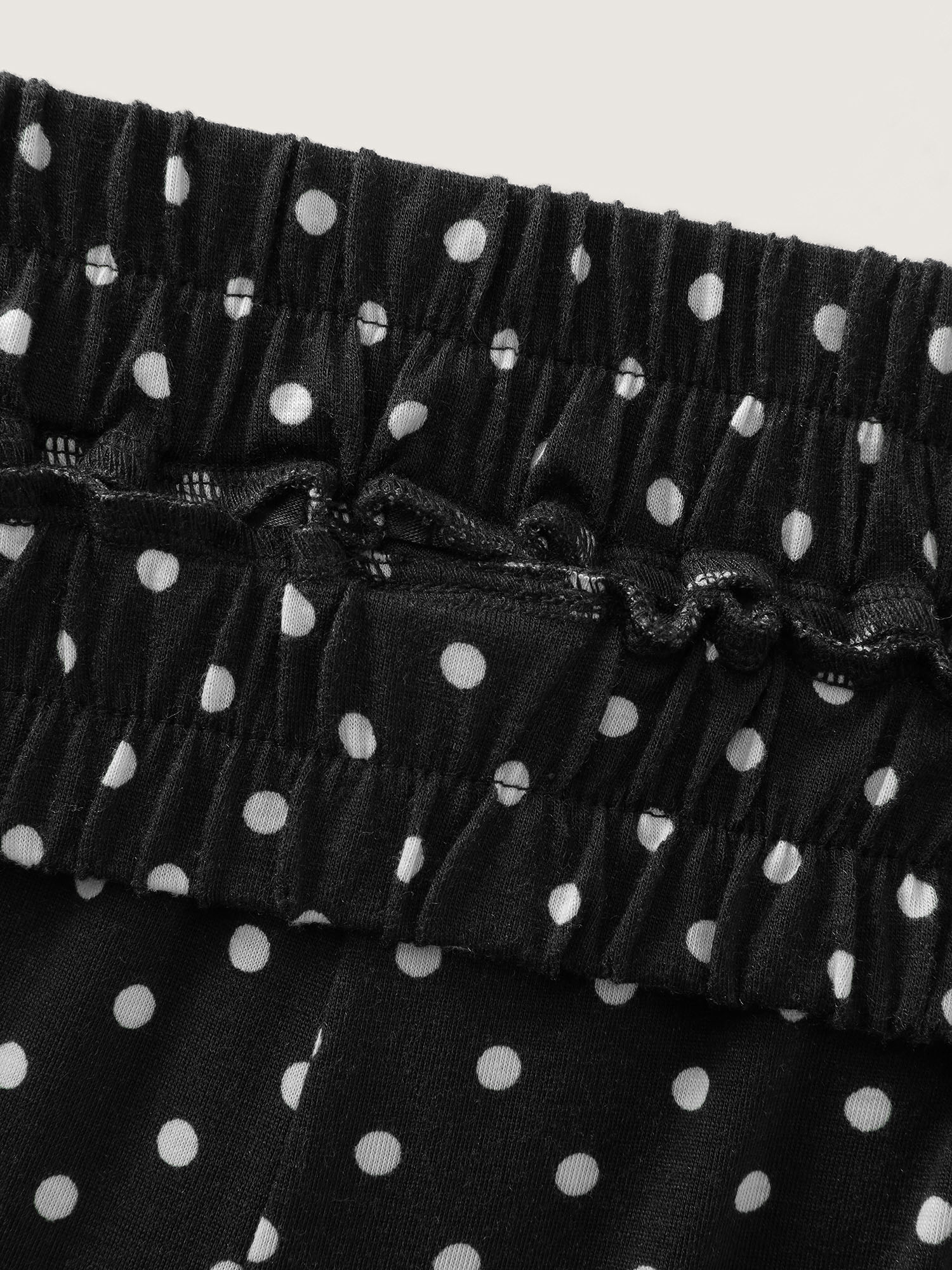 Side view of BloomChic Women's Plus Size Cute Cat Polka Dots Print Sleepwear Set Black 30/6X