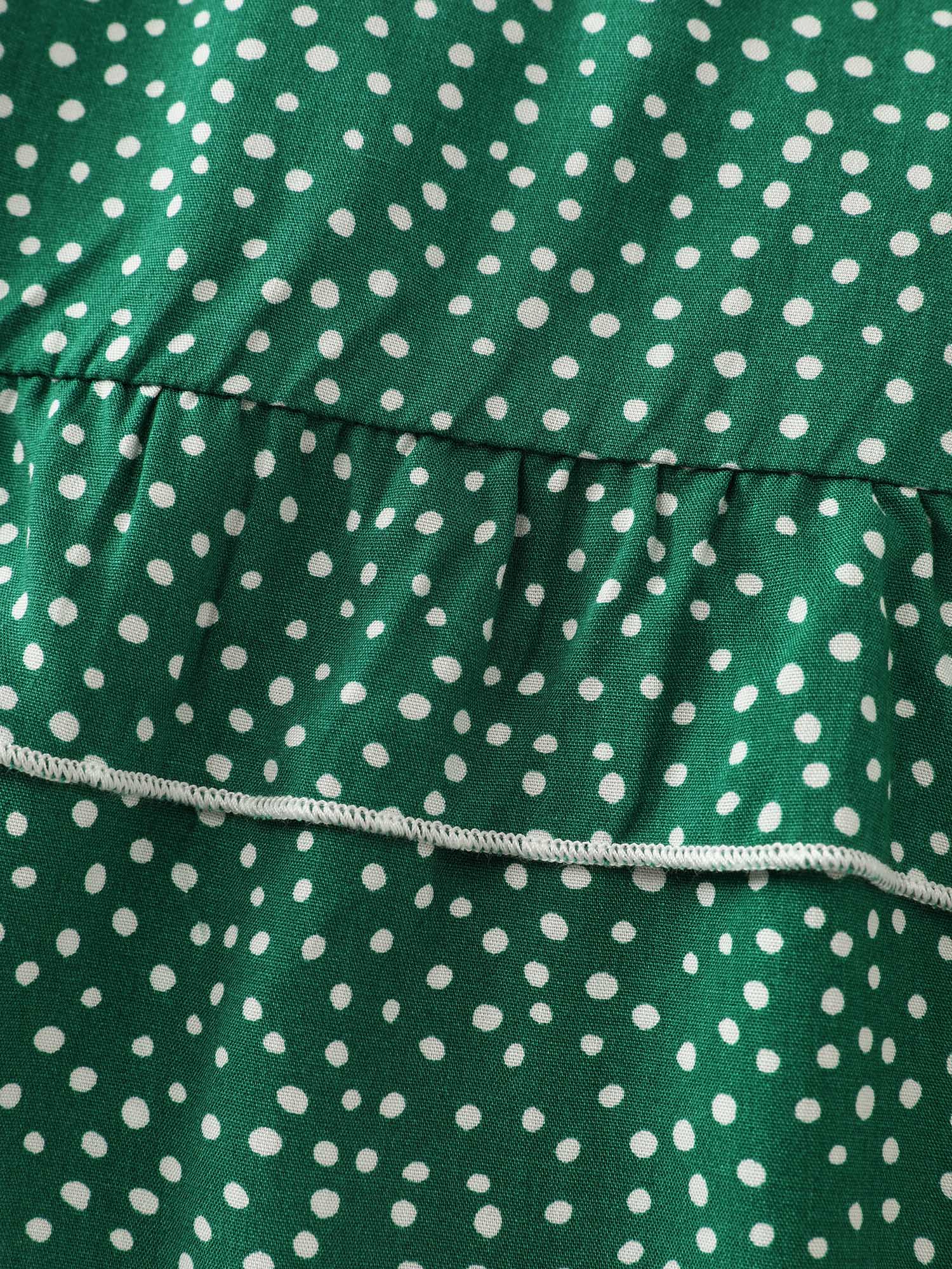 Side view of BloomChic Women's Plus Size Floral Print Ruffled Straps Lounge Mini Nightgown DarkGreen Sleeveless Short 26/4X