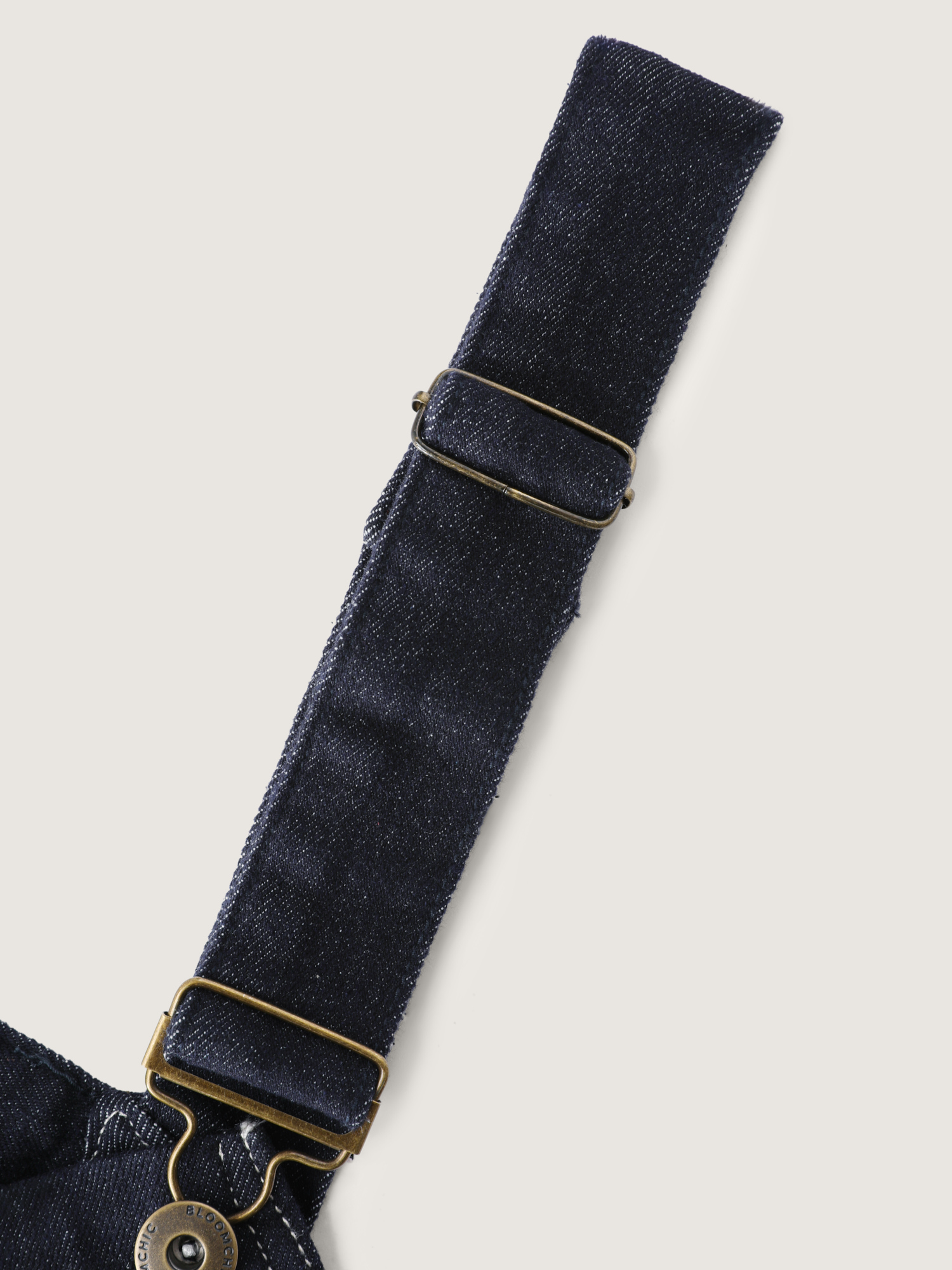 Side view of BloomChic Women's Plus Size Supersoft Denim Overall Straps Wide-Leg Jumpsuit Darkindigo not graphics Casual Non Medium stretch 22-24/3X