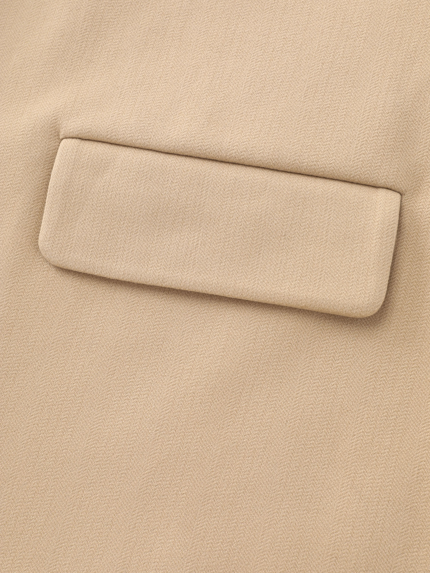 Side view of BloomChic Women's Plus Size Textured Belted Plain Blazer Tan not graphics Wide Waistband Sleeve Long Sleeve Notched Lapel 26/4X