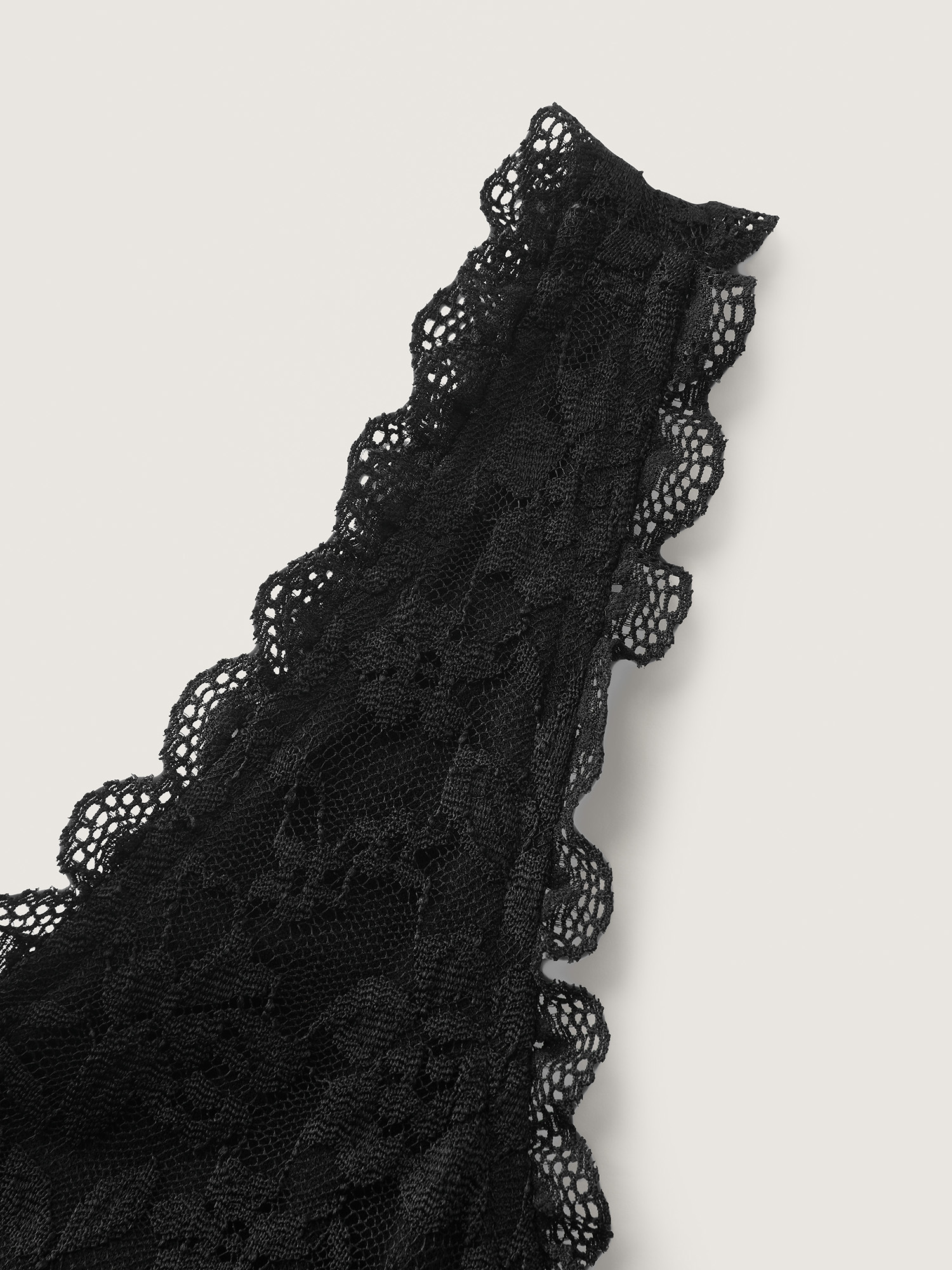 Side view of BloomChic Women's Plus Size Lace Trim Semi-Sheer Waist Nightgown Black Sleeveless Mini V-Neck 30/6X