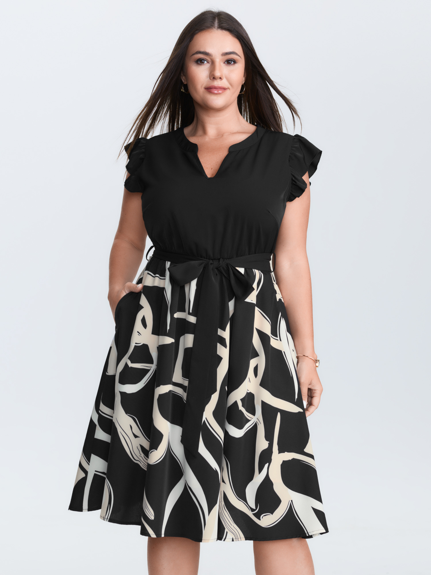 black dress pick up today Spaghetti Strap Boho Midi Dress – Leaf Print Backless Dress with Sash in Black | Women's Boho Fashion | M