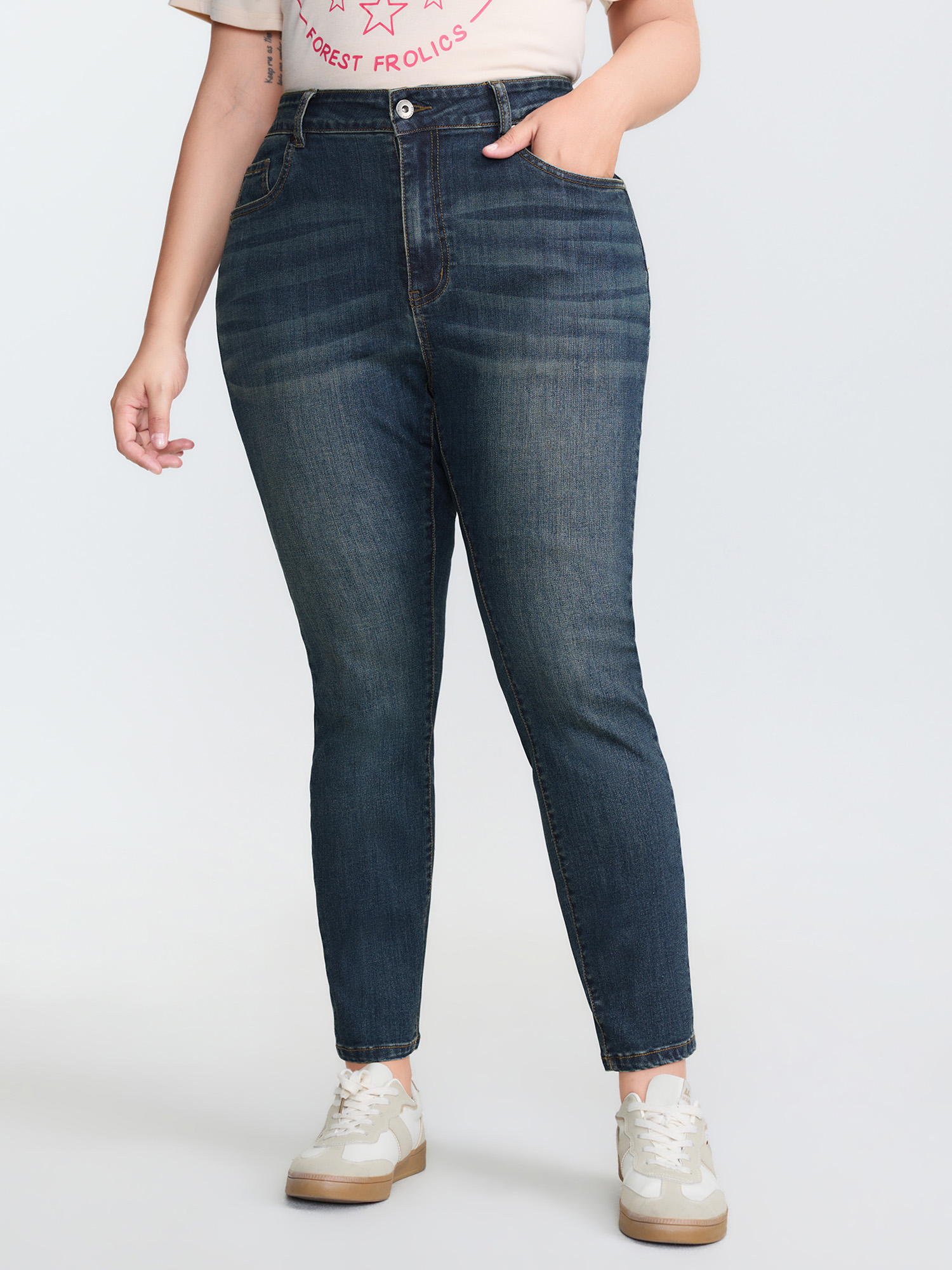 BloomChic Women's Plus Size Stretchy Mid-Rise Skinny-Fit Jeans Darkindigo Skinny fit High stretch 24/3X