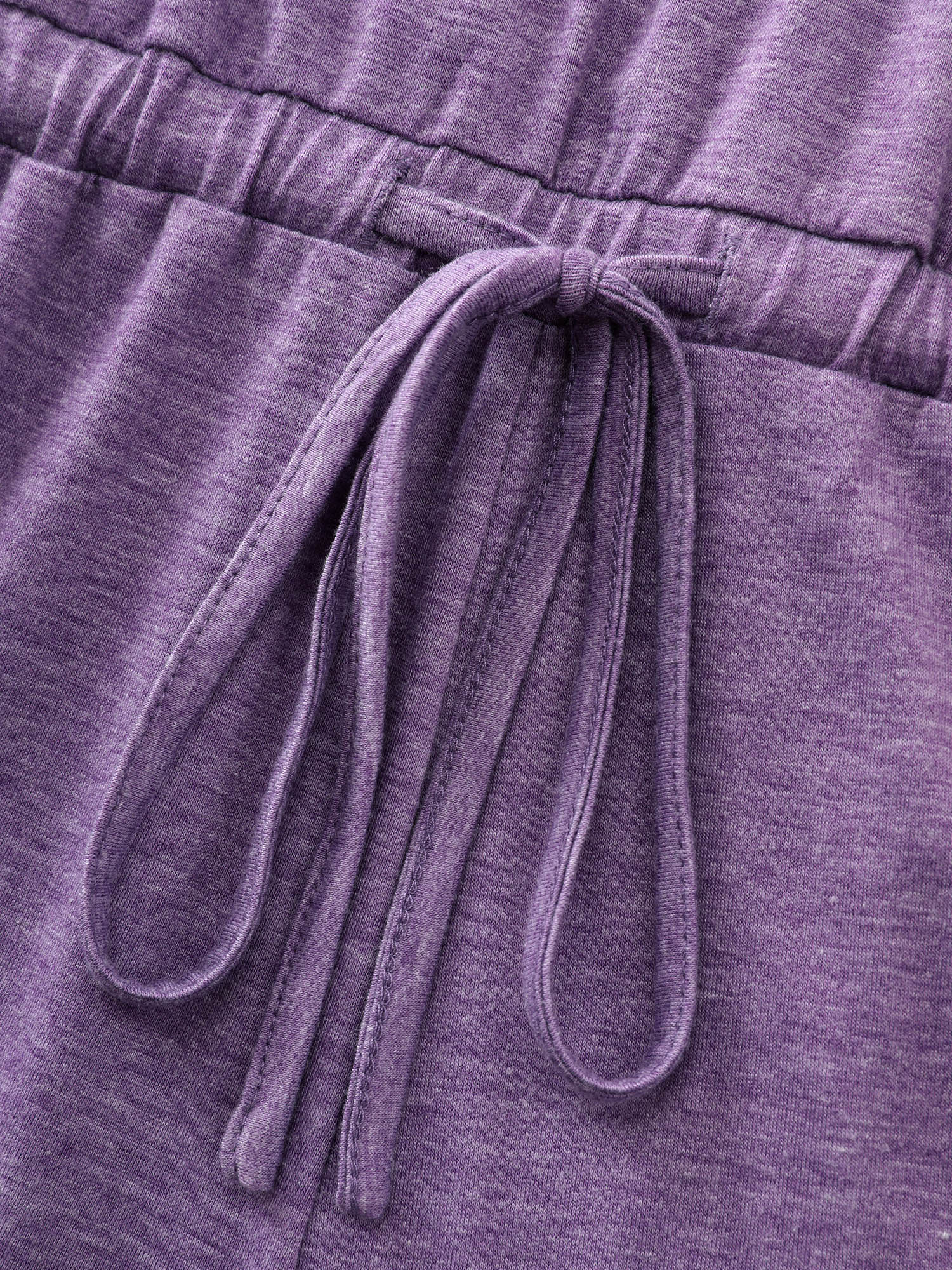 Side view of BloomChic Women's Plus Size Supersoft Stretchy Drawstring Waist Lounge Jumpsuit Mauve not graphics 18-20/2X