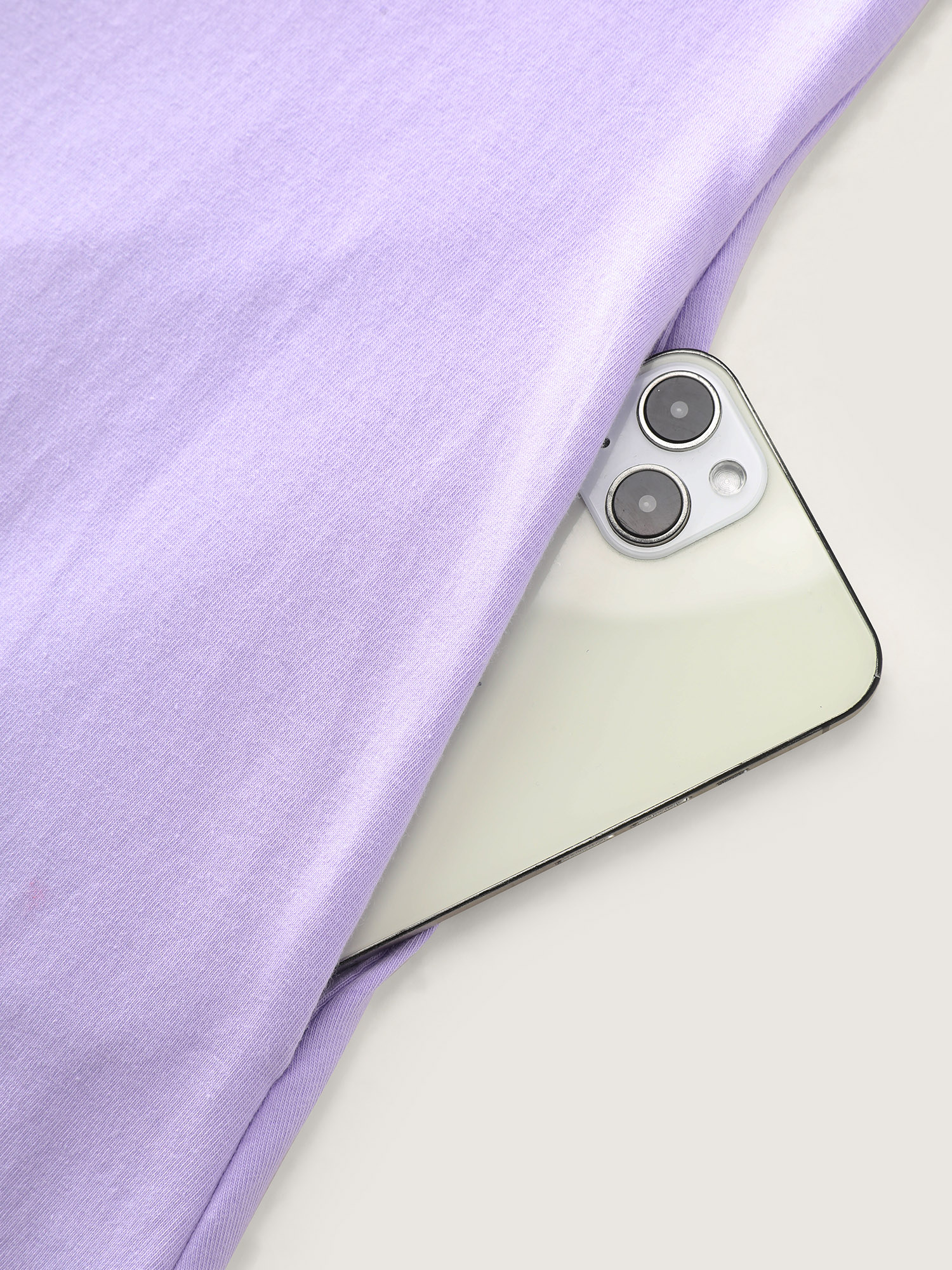 Side view of BloomChic Women's Plus Size Cotton Ocean Elements Stretchy Nightgown Lilac Short sleeve Midi Round Neck 14-16/1X