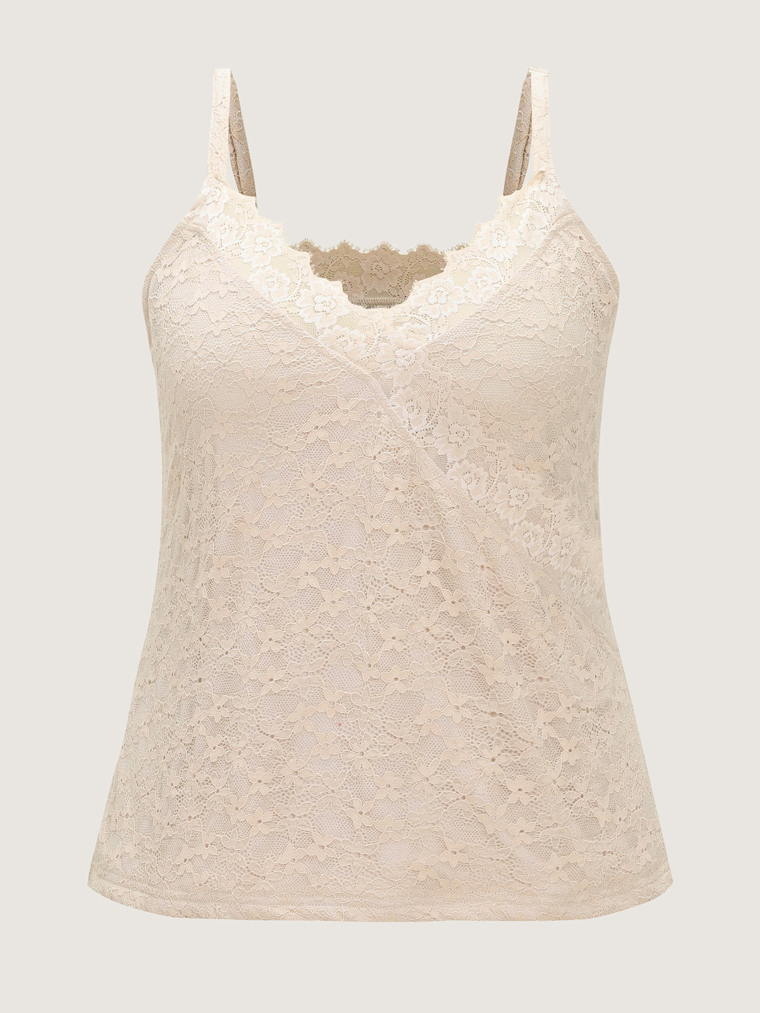 Side view of BloomChic Women's Plus Size Floral Lace Stretchy Lounge Set WhiteSmoke Else Sleeveless Cable Knit 18-20/2X