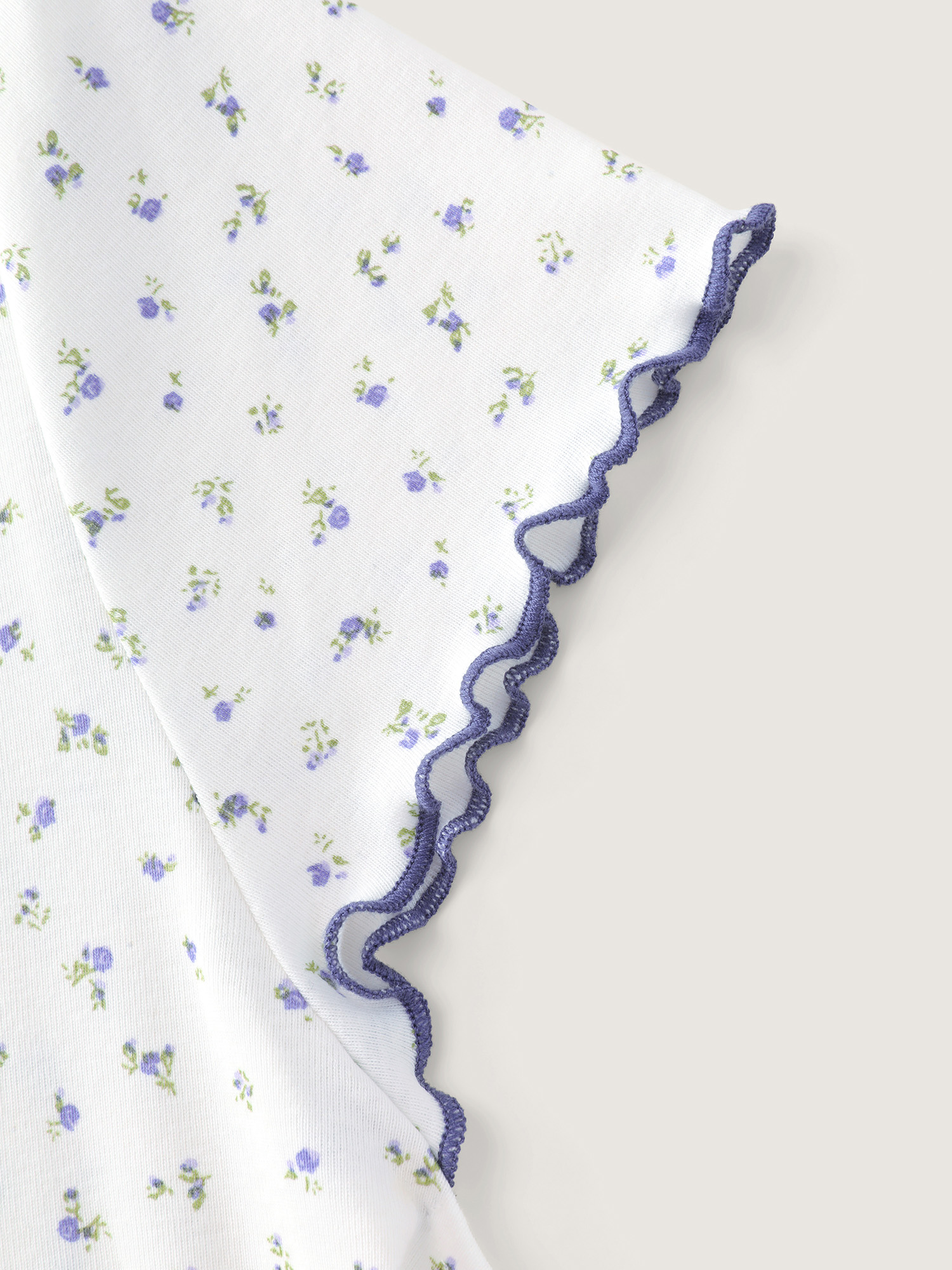 Side view of BloomChic Women's Plus Size Supersoft Floral Print V-Neck Pajama Set Originalwhite 26/4X